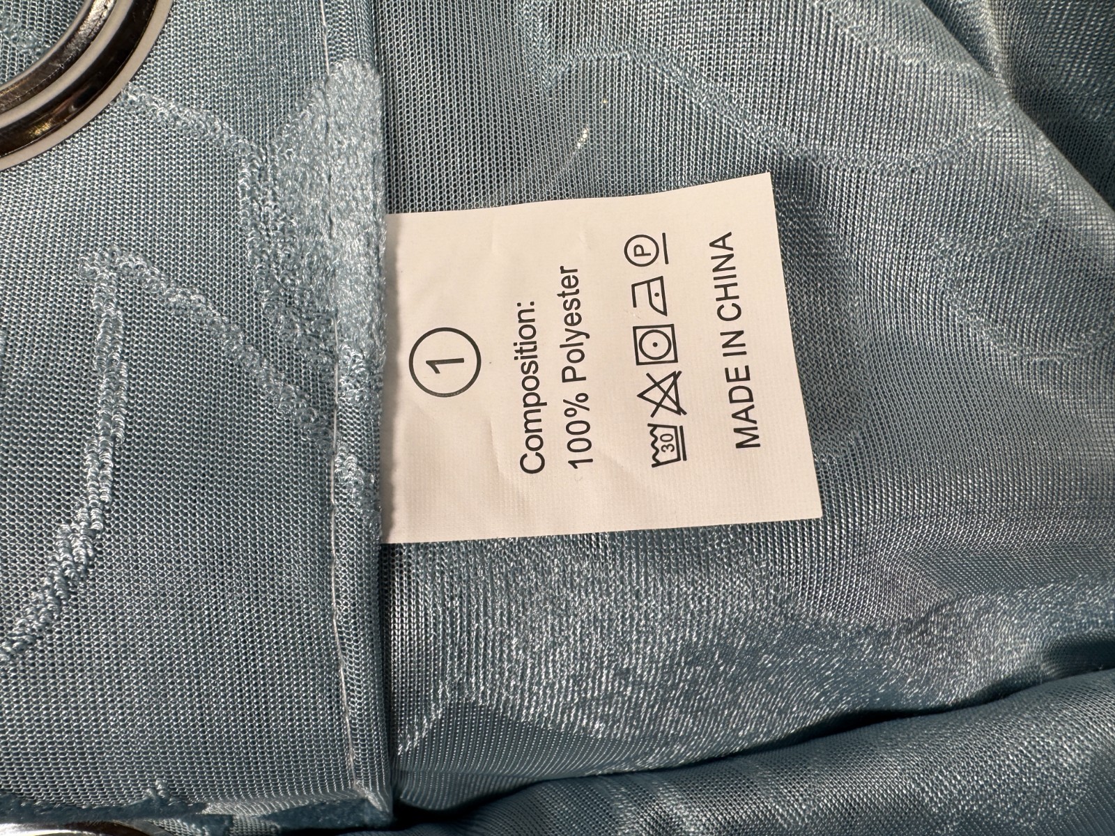 Light Blue Damask Pattern Cutrains, 2 Pack, 102″L x 54″W 100% Polyester