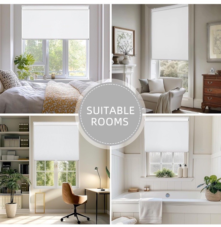 ChrisDowa 100% Blackout Roller Shade, Window Blind with Thermal Insulated, 40*72