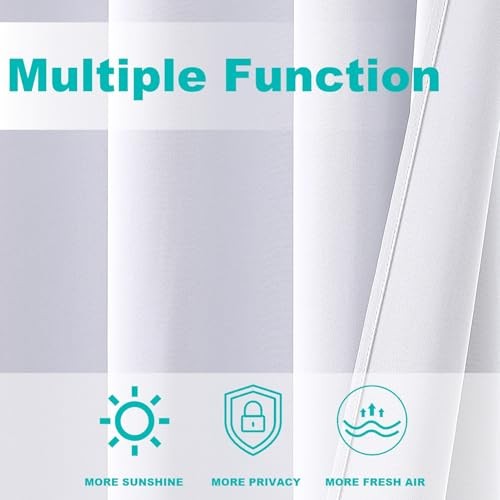 Outdoor Curtains for Patio Waterproof – 52″W x 96″L (Pack of 2) White
