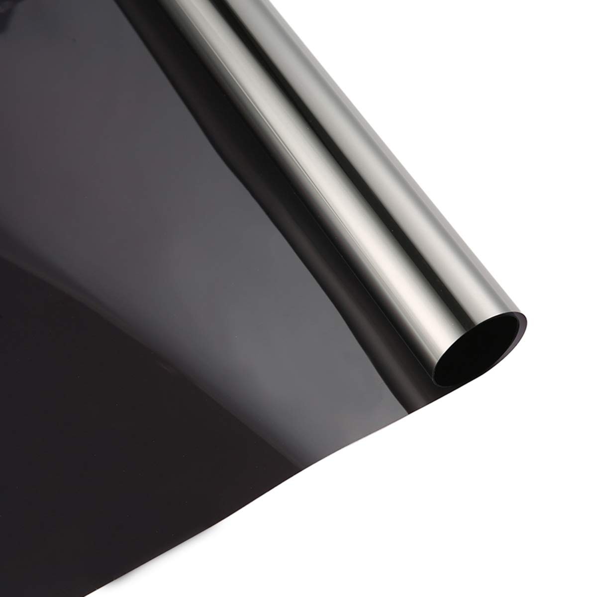 One Way Mirror Reflective Window Privacy Film 24Inch x 10Feet, Black Silver