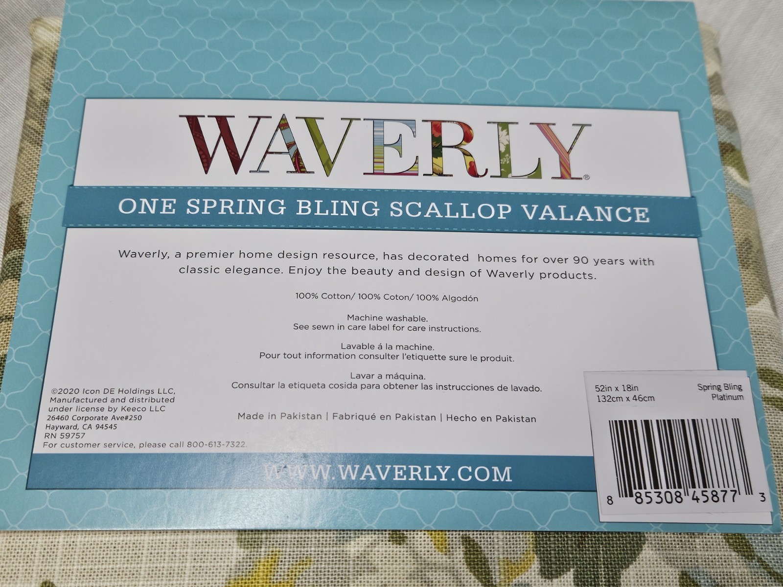 Waverly SPRING BLING Valance Cottagecore Farmhouse Floral 52×18 Blue Green Yello