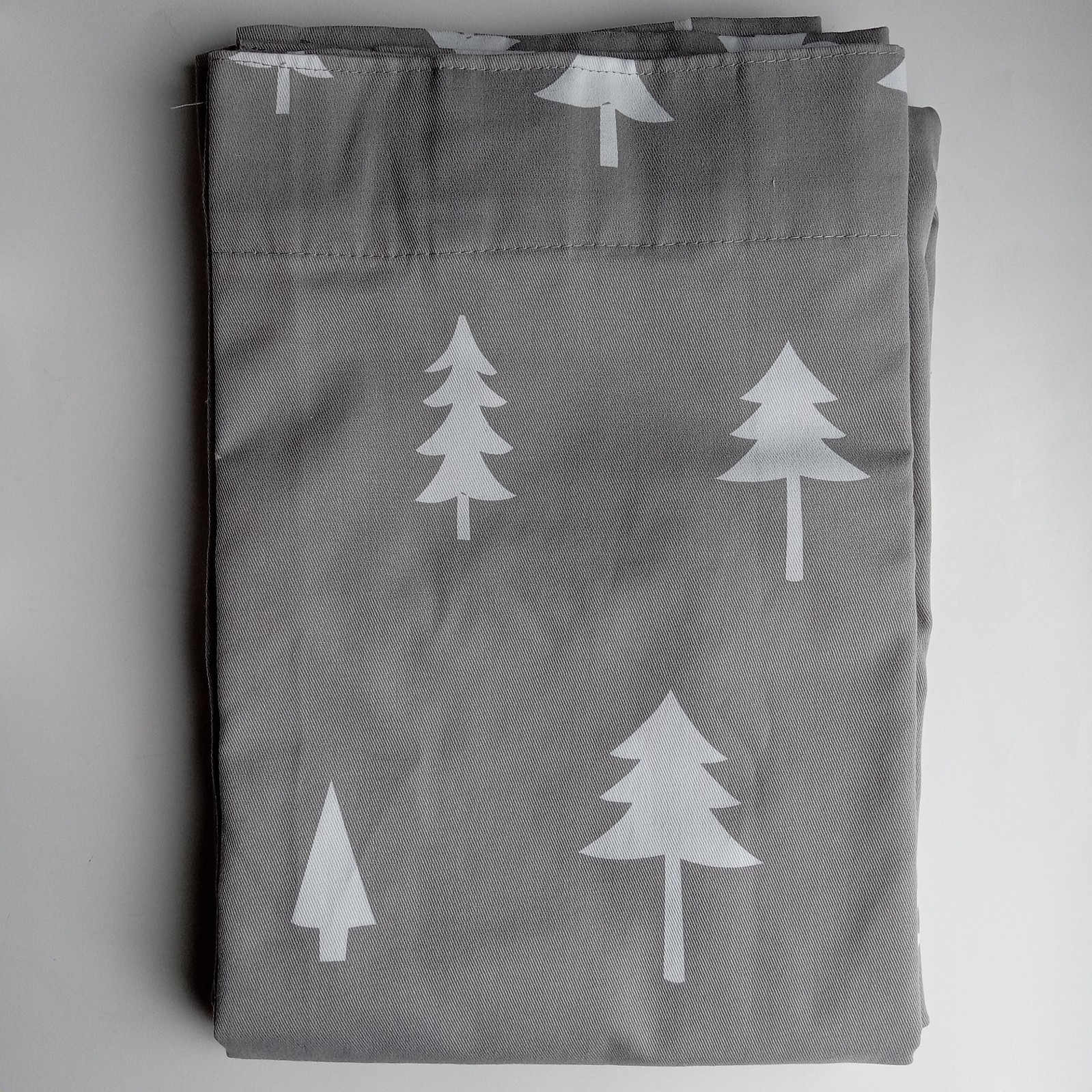 Curtains-Blackout- TWO PANELS, Cloud Island, 42”x63” Gray w/Trees FAST SHIPPING!