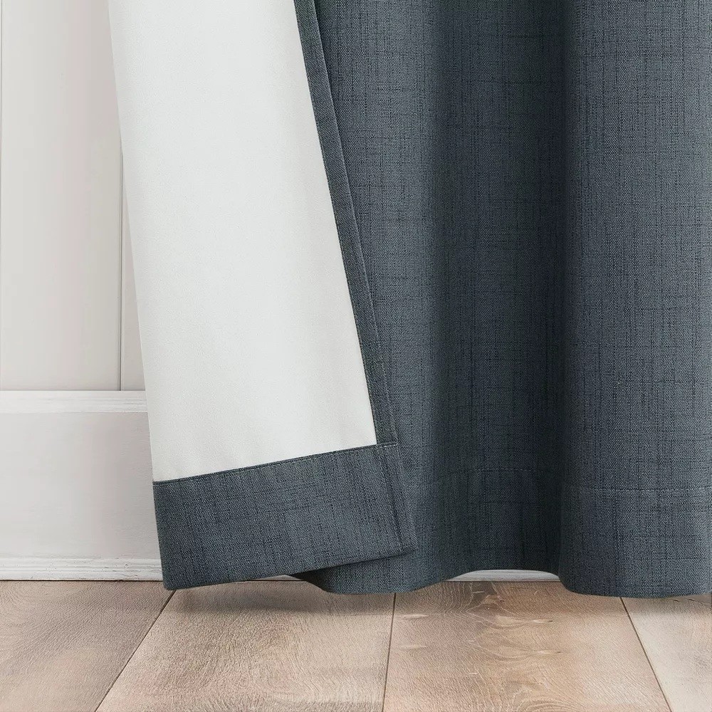 Sun Zero Arlander Blackout Heather Blue Grommet Hang Curtain Panel 40″ x 84″