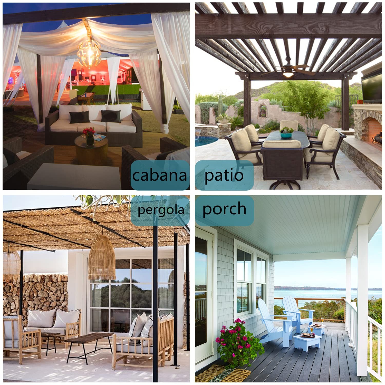 Outdoor Curtains for Patio Water Resistant Heavy Privacy Light Filtering Grom…