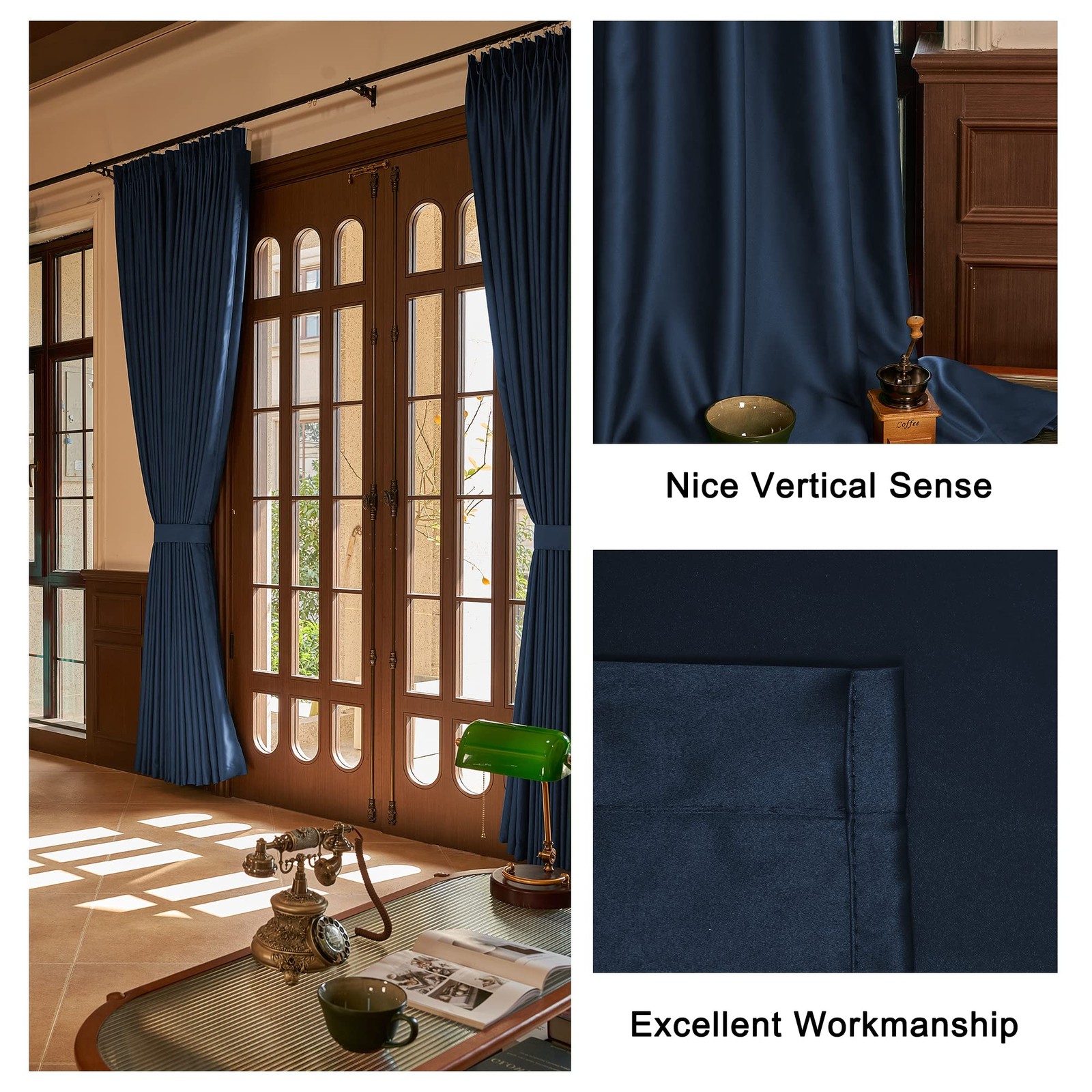 Huto Pinch Pleat Sunblock Blackout Curtain Thermal Insulated Room Darkening