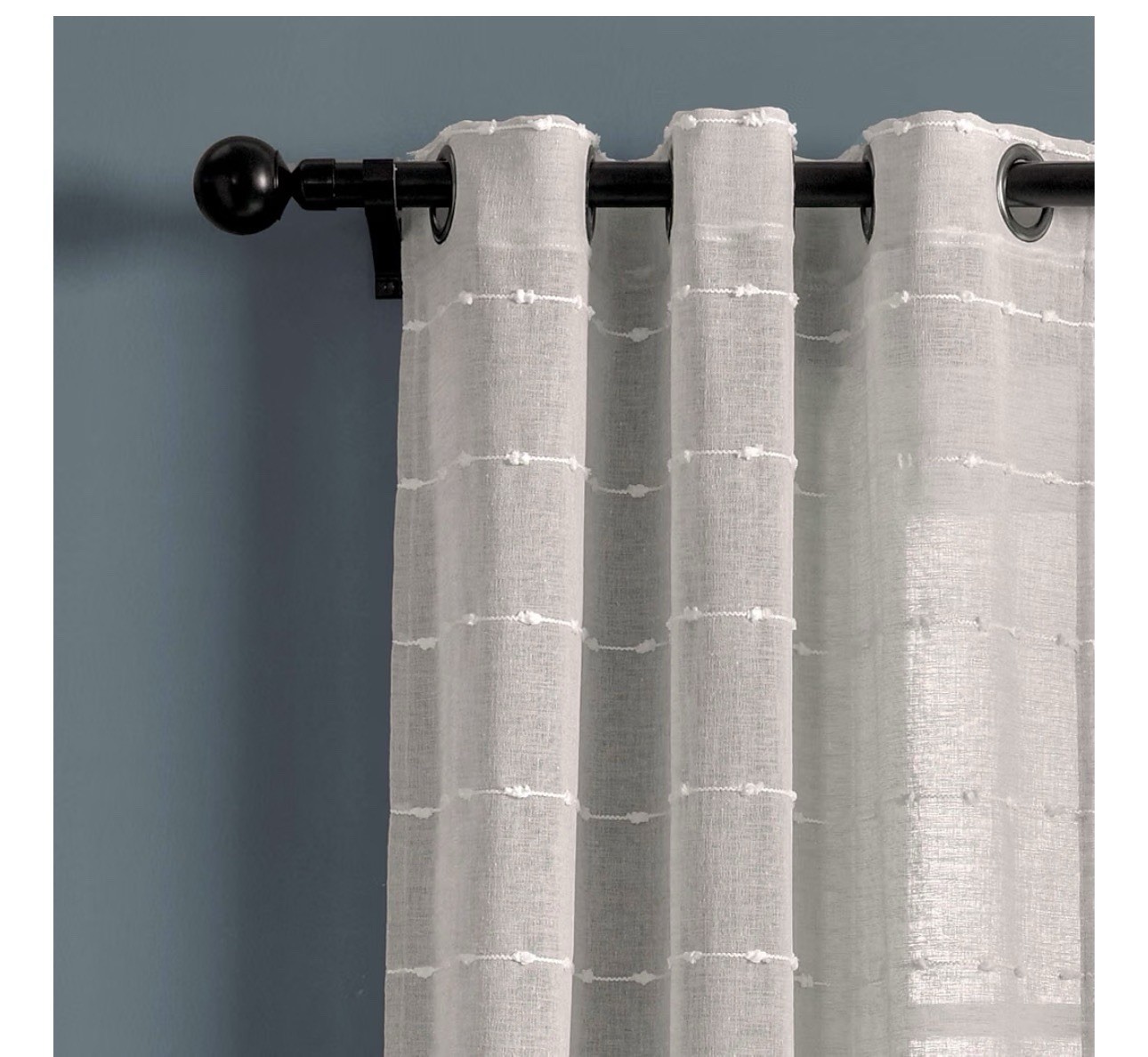 Lush Decor Farmhouse Textured Grommet Sheer Window Size : 38 X 84 Set Of 2