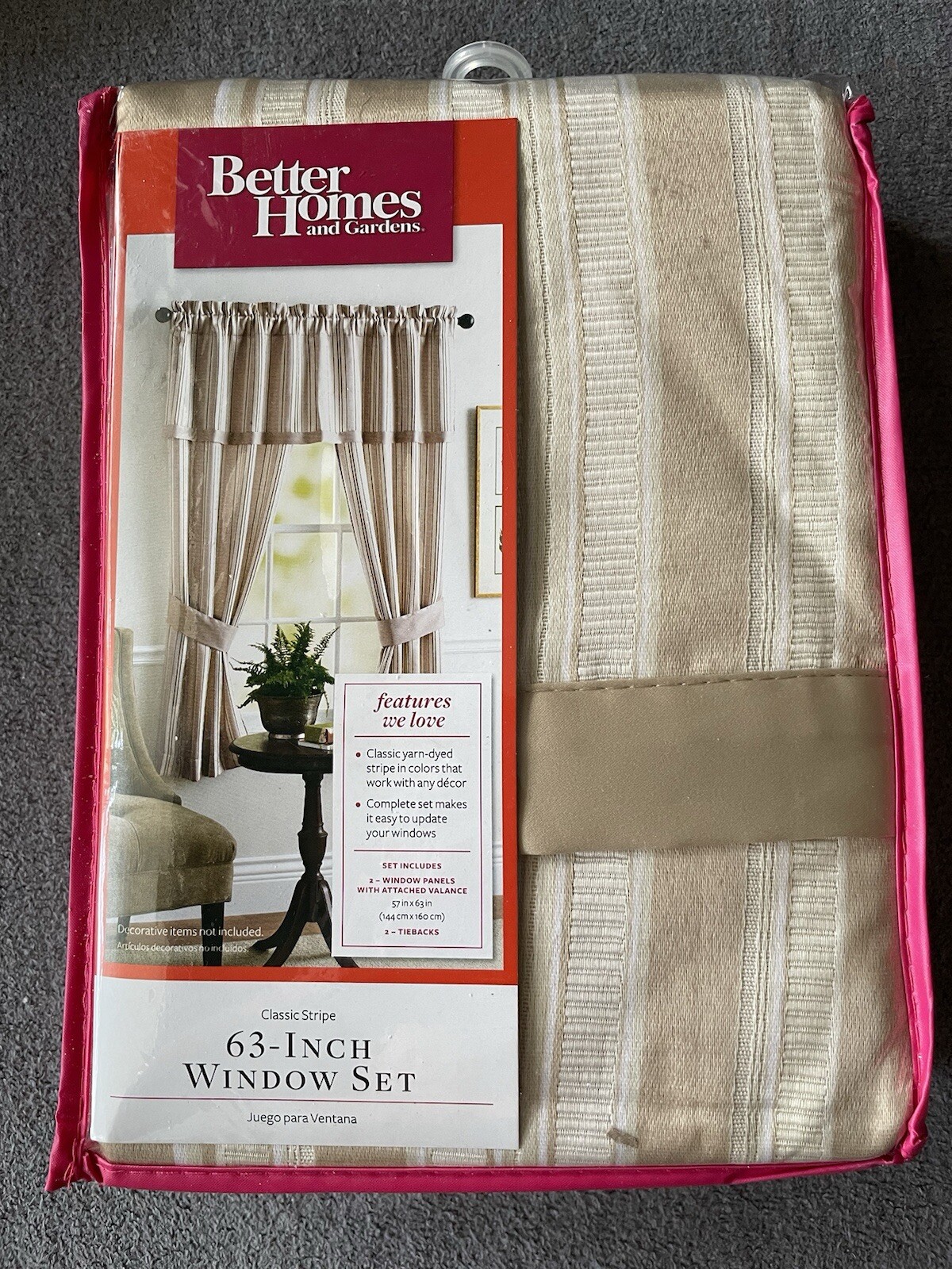 Better Homes And Gardens 63-inch Window Set Classic Stripe