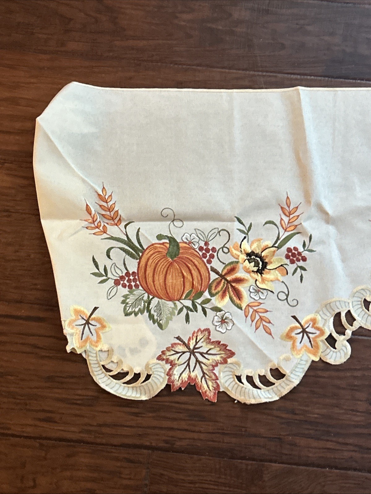 Autumn/Fall Pumpkin curtain topper valence 63 x 18 in.