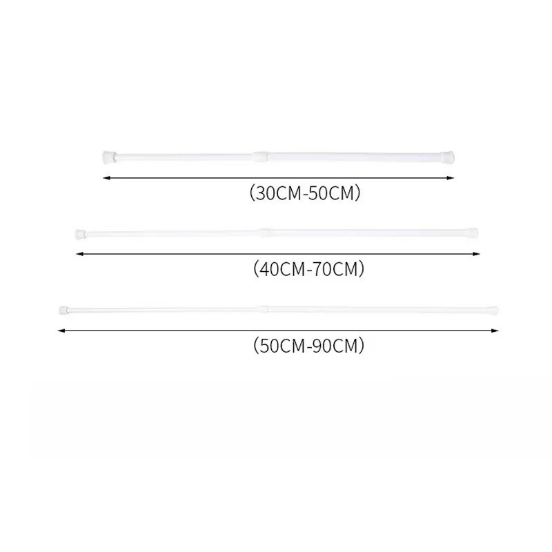 Telescopic Curtain Rod 30-90CM Spring Tension Extendable Window Pole
