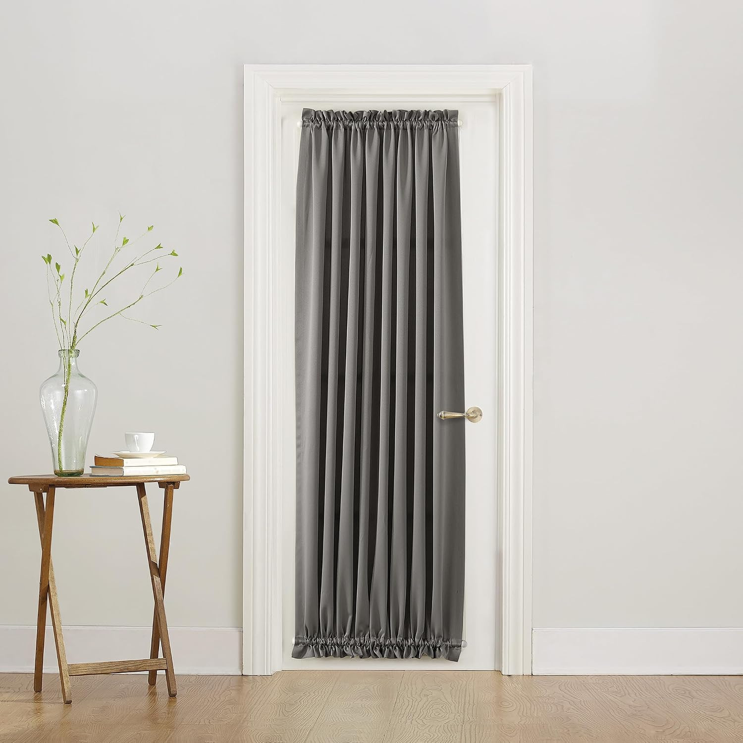 Barrow Energy Efficient Rod Pocket Door Curtain Panel, 54″ x 72″, Steel
