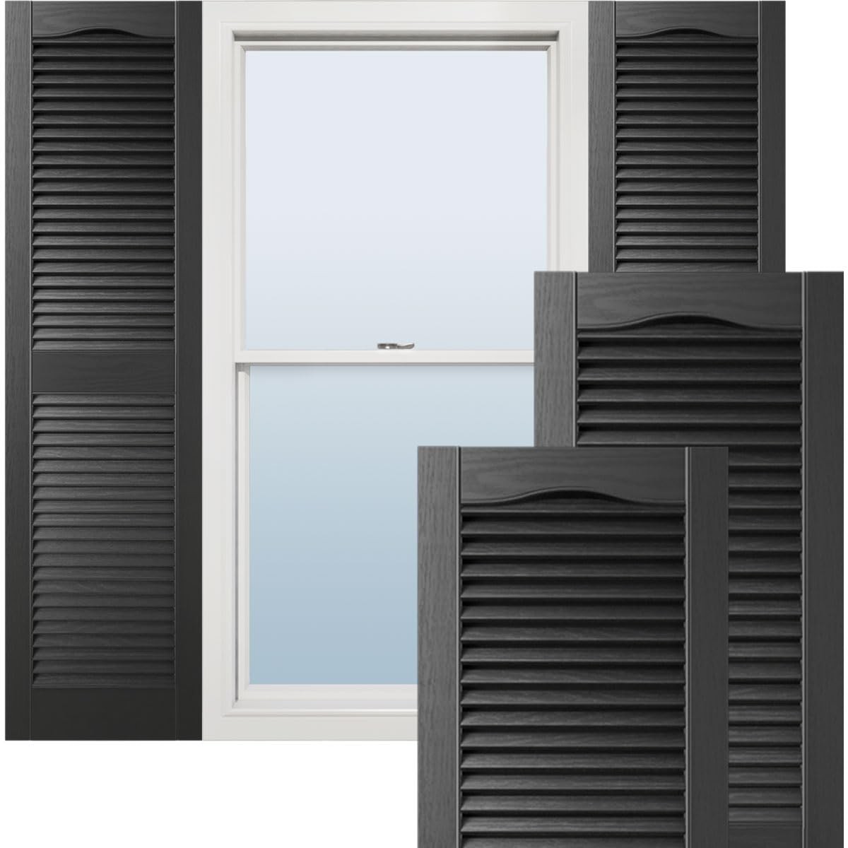 Ekena Millwork Lifetime Vinyl LL1S14X05500BL Standard Cathedral Top Center Mu…