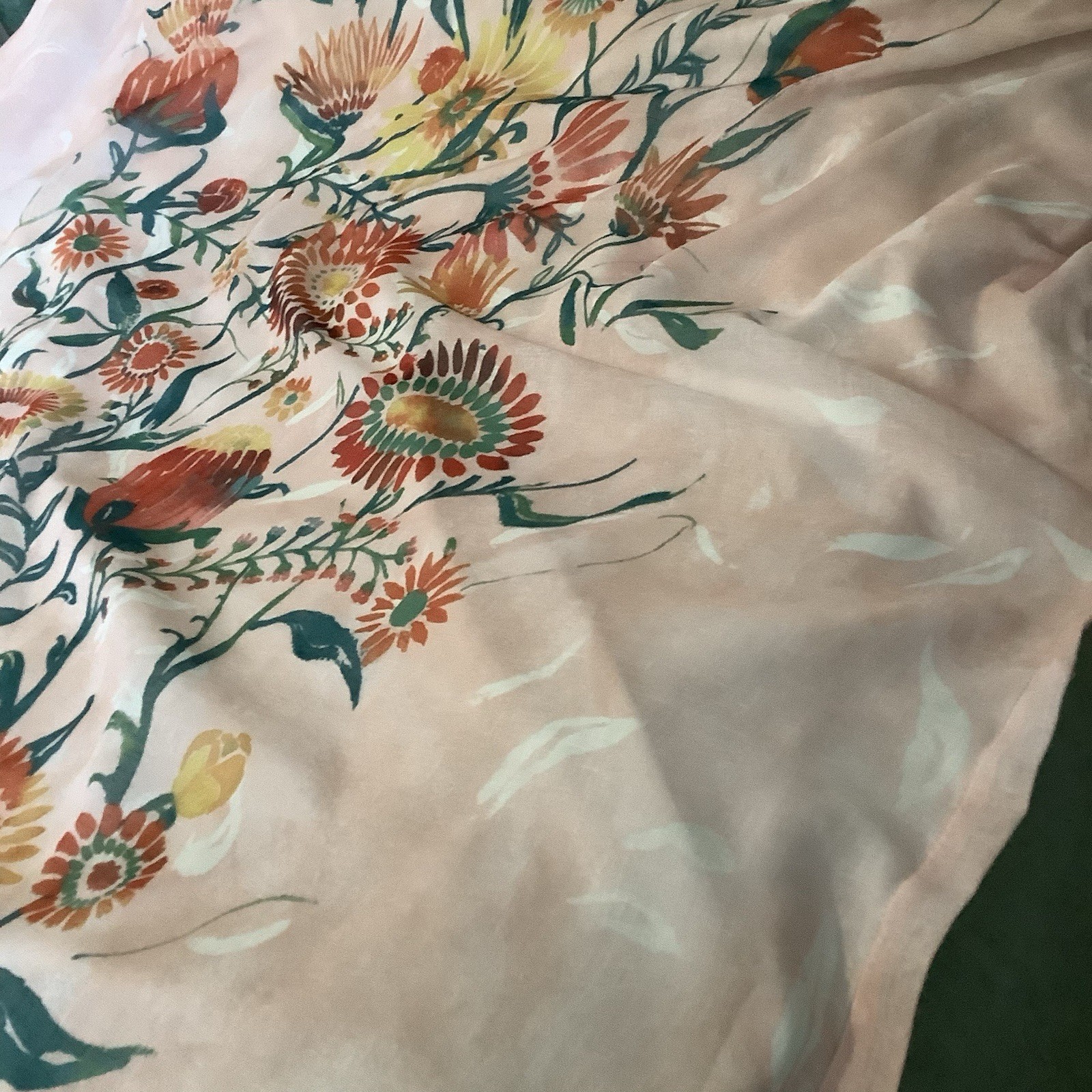 Target Opalhouse 2 Curtain Panels 54” x 56” BOHO FLORAL Orange Green LINED