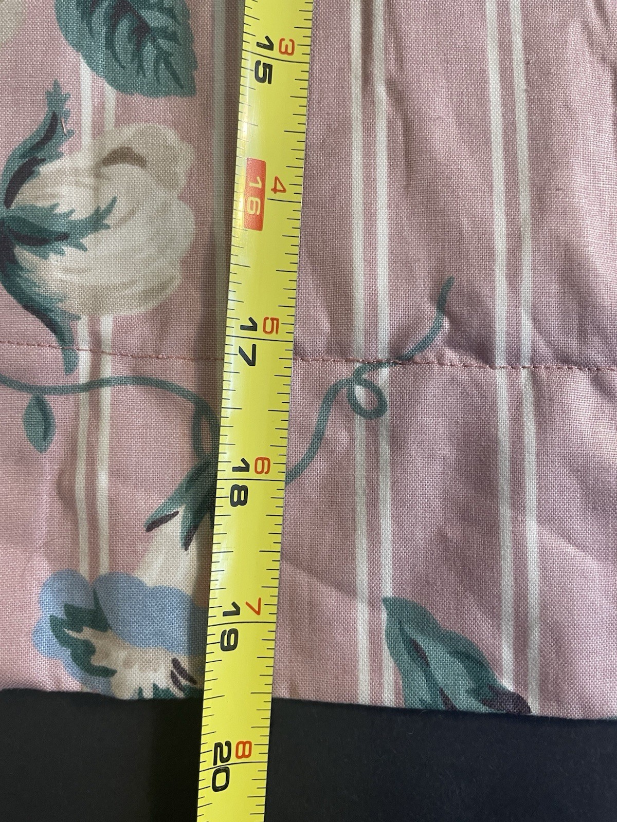 Vtg Custom Valance Pink Cabbage Rose Fabric Cottage Core Granny Core 20ft Long