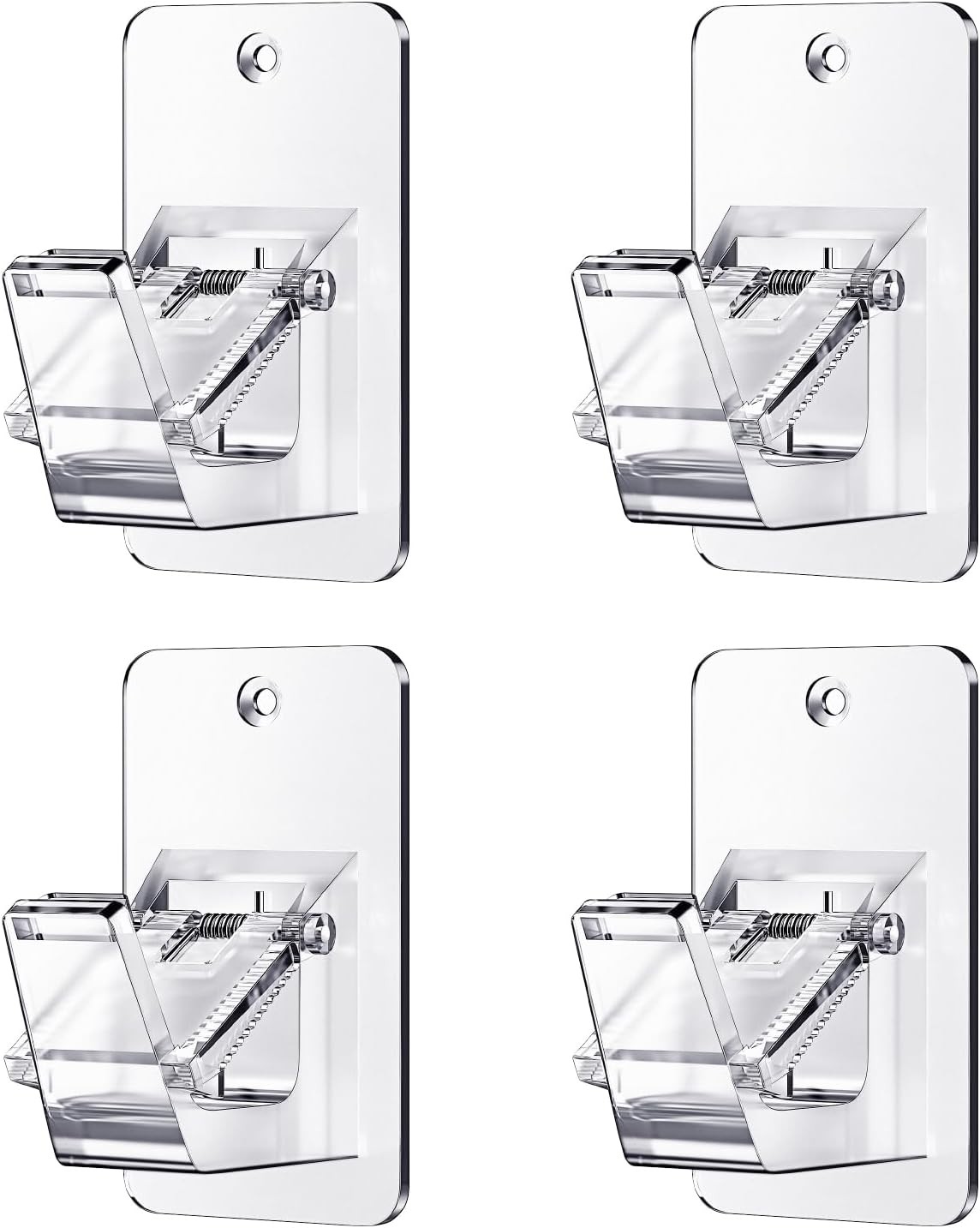 Universal Curtain Rod Holders No Drill Brackets Self 3M Adhesive Up to 30 LB