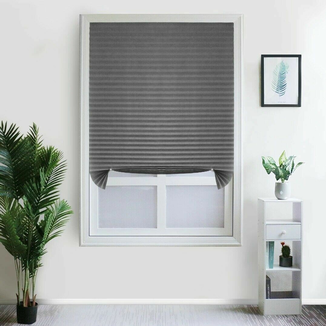 2 Pack 72in Paper Pleated Window Shades Temporary Half Blackout Blinds