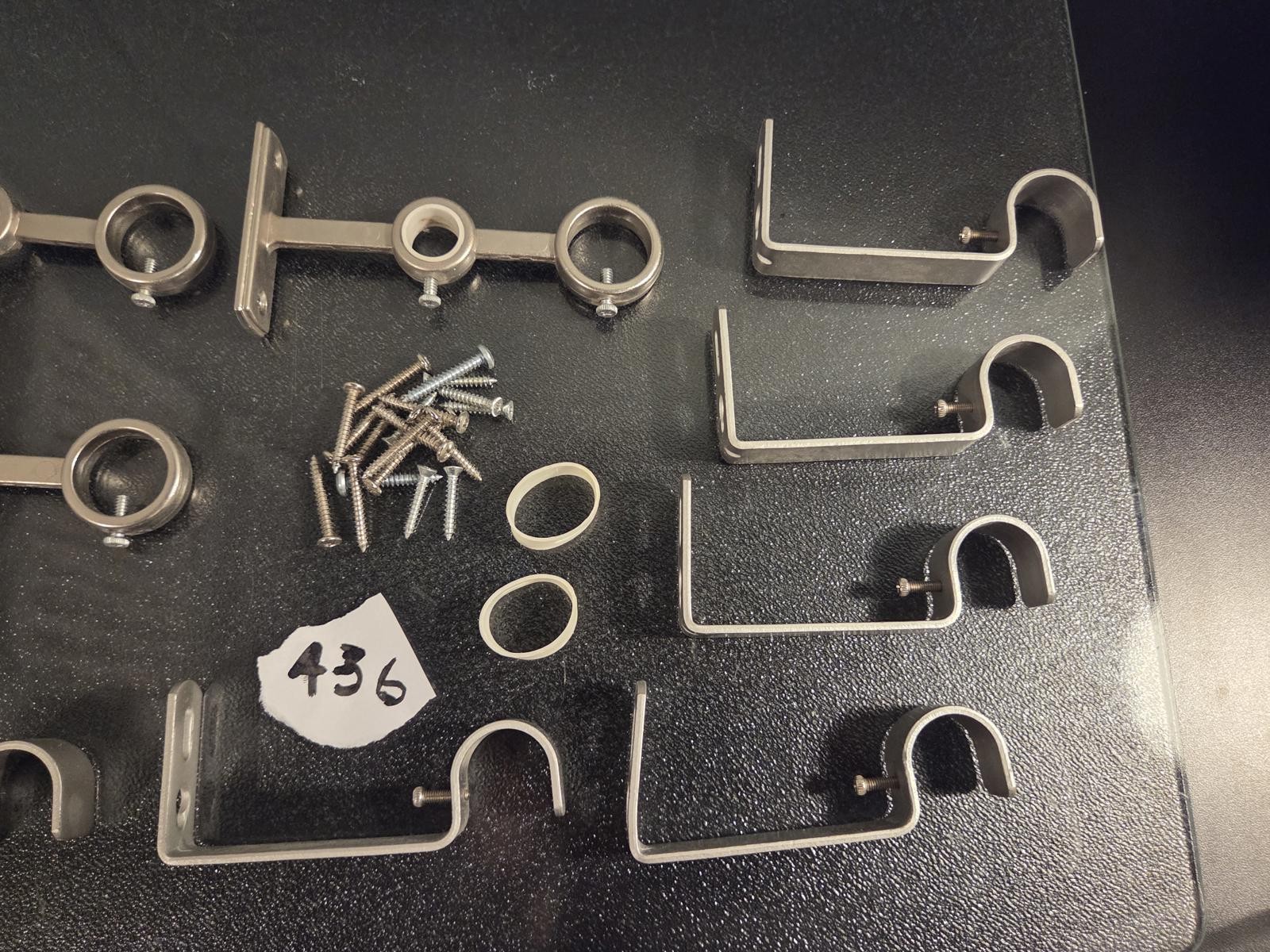 Curtain Rod Bracket Mounting Hardware Lot | Satin Nickel Finish – Set of 9