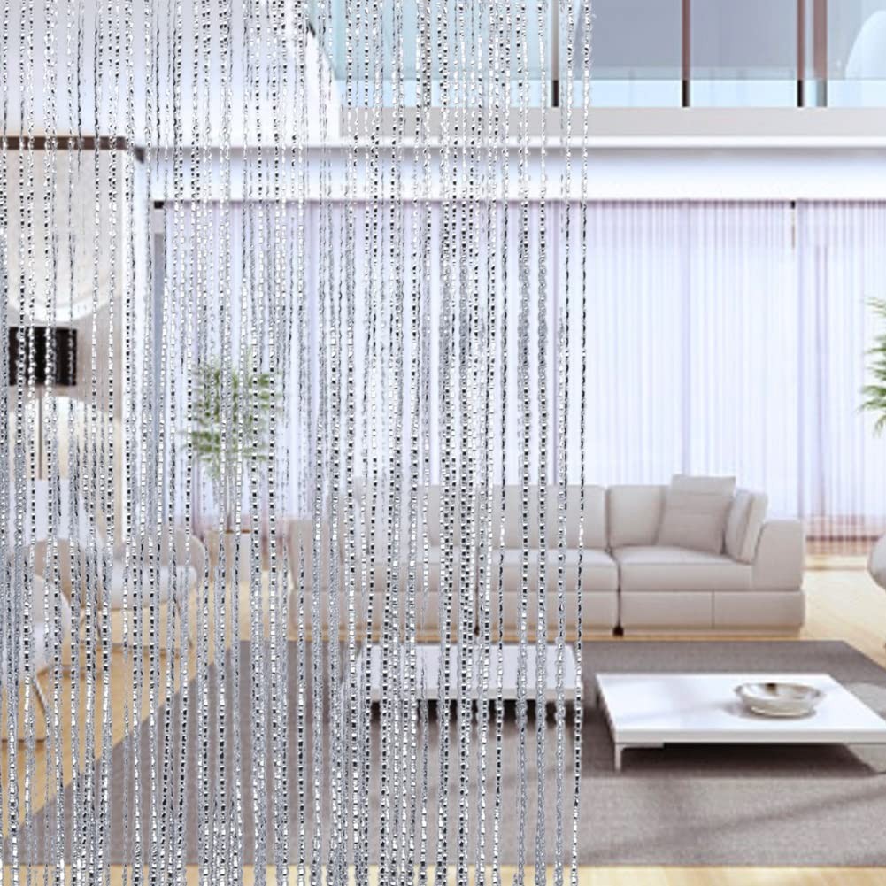 String Curtains for Door, 79x40inch Sparkle Hanging Curtain for Doorways, Doo…