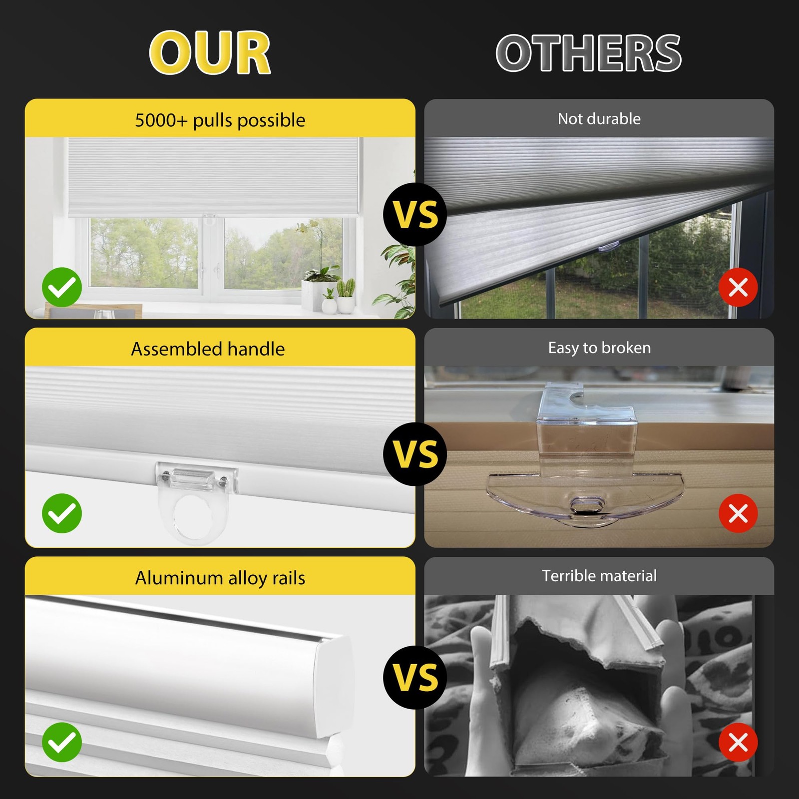 Light Filtering Cordless Cellular Shades, Honeycomb Blinds for Indoor Windows, f