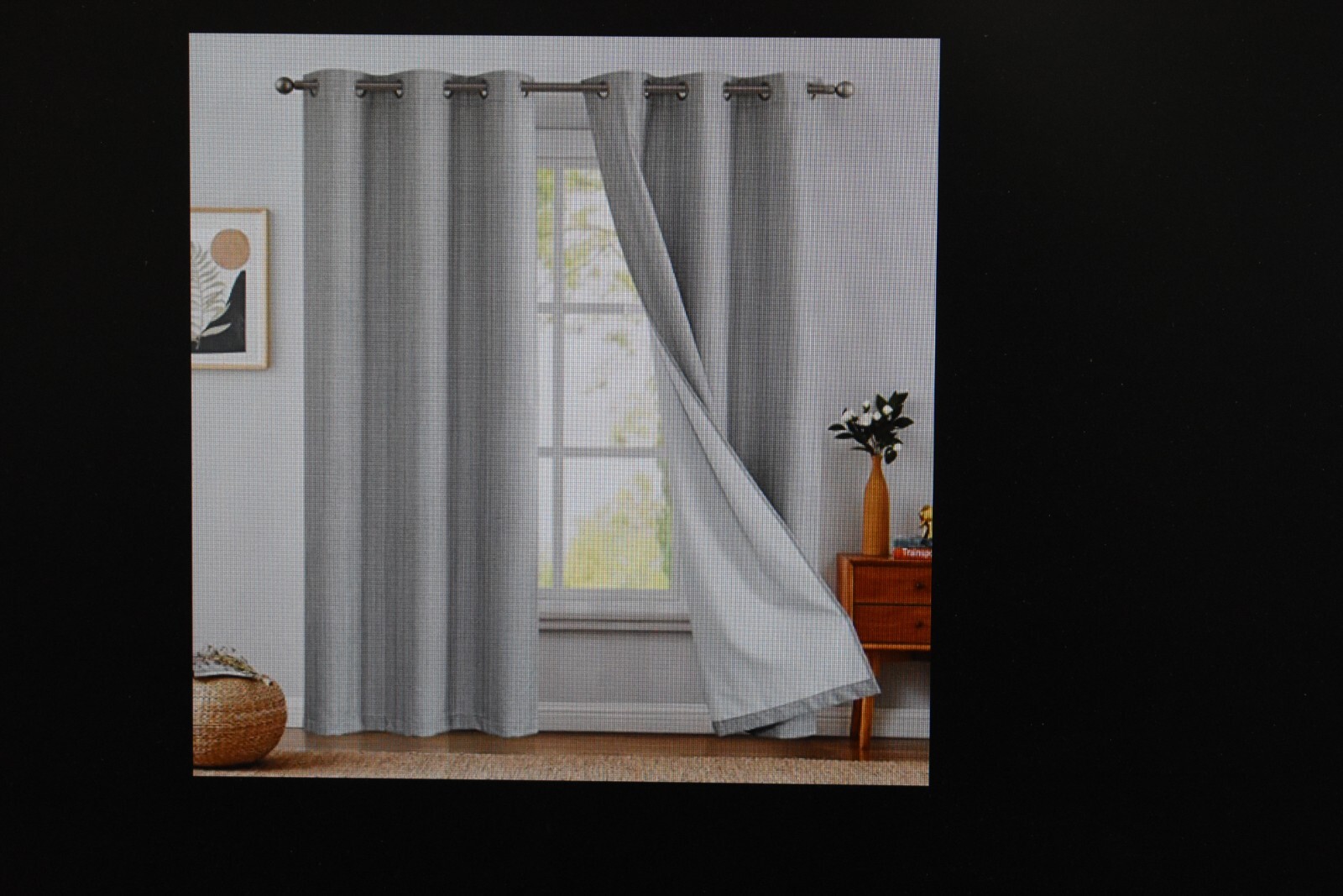 Jinchan Blackout Thermal Insulated Grommet Curtains Grey Set Of 2 38″ x 96″