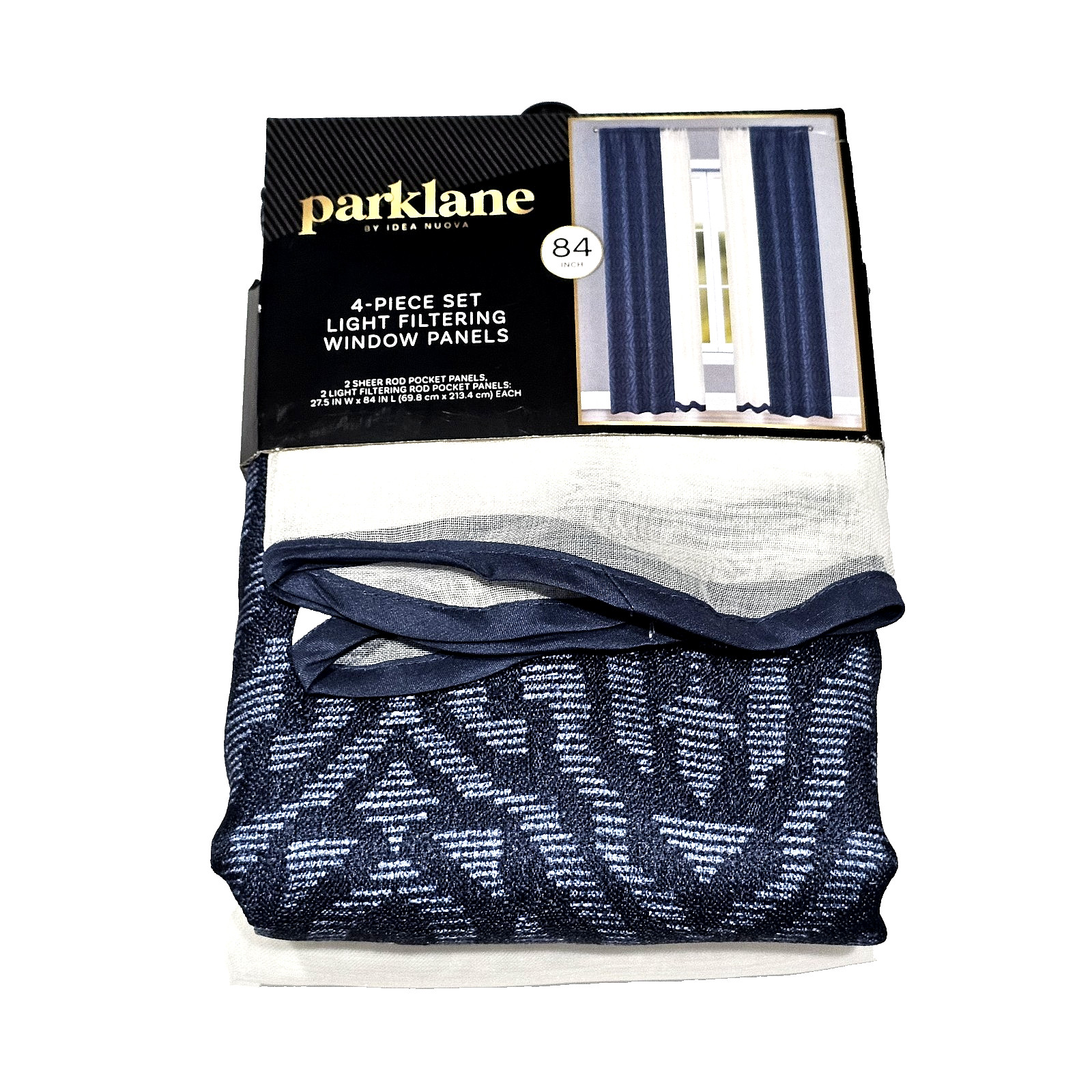 Parklane By Idea Nuova 4 Piece Set Light Filtering Window Panels 84inch