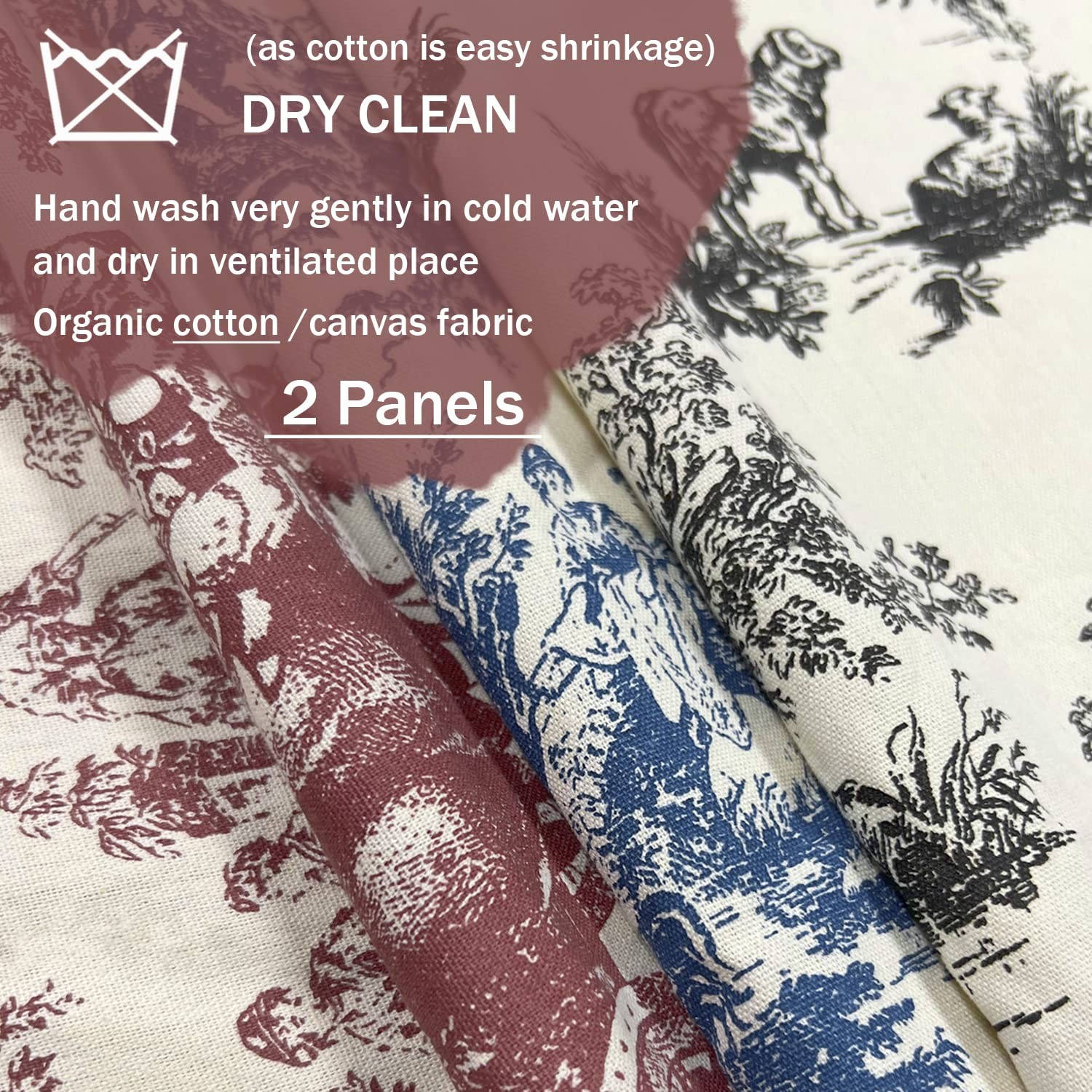 Xtmyi Light Blue Curtains 48 Inch Length for Kitchen Window Bathroom,trendy Fren