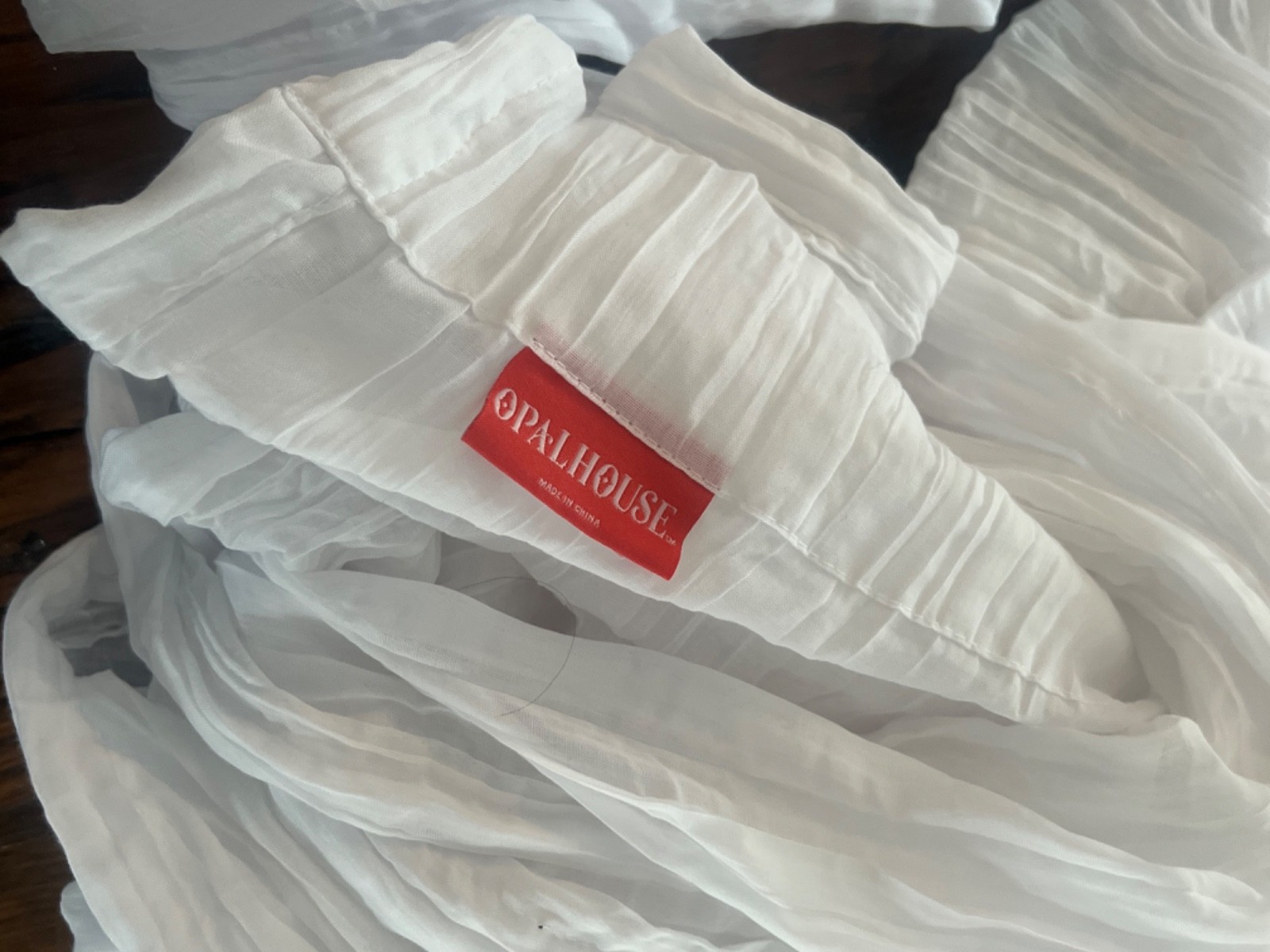 EUC! Rare! Opalhouse SET OF 2! Sheer Curtain Panel White Crushed 51′ W W X 95″L
