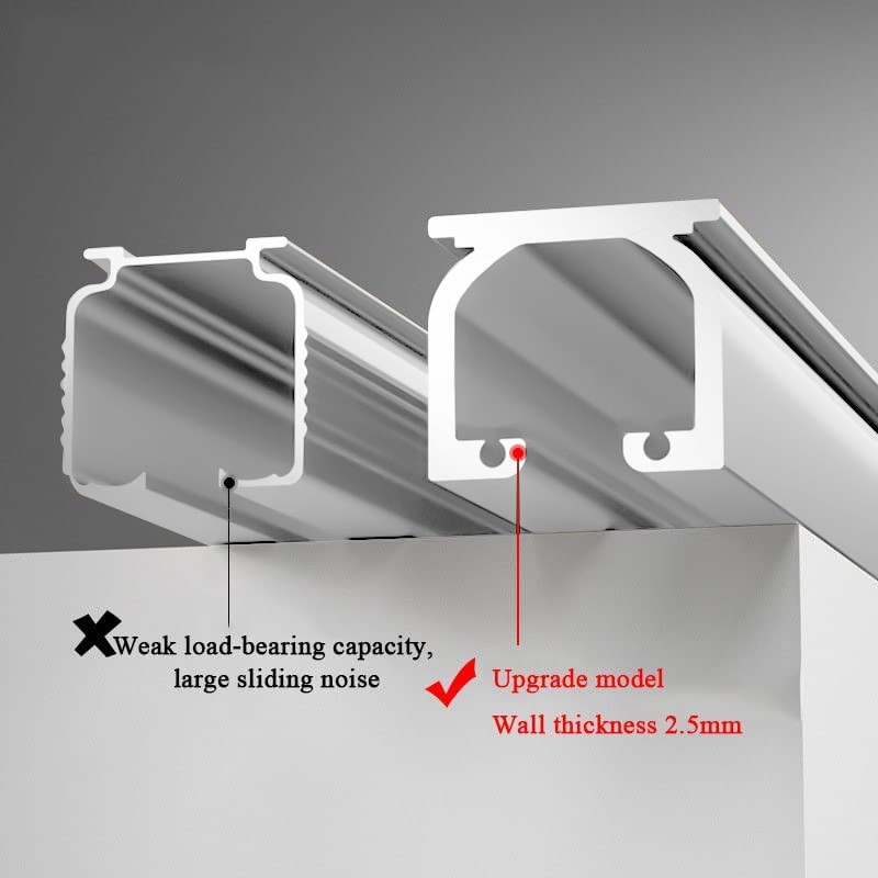 Heavy Duty Curtain Track System – 2M Silent Aluminum Rails Ceiling&Wall Mount
