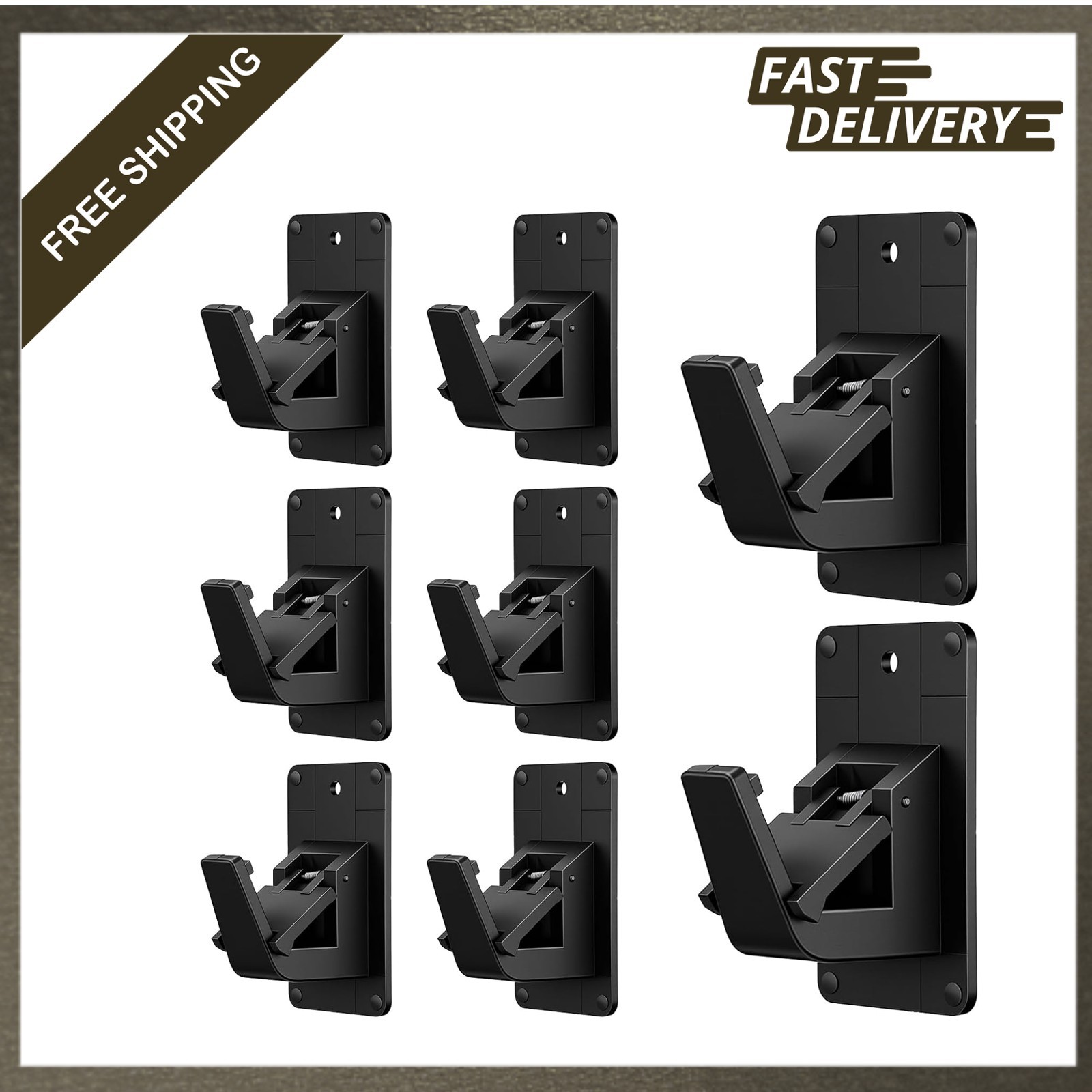 8 Piece Self Adhesive Curtain Rod Brackets Heavy Duty No Drill Hooks for