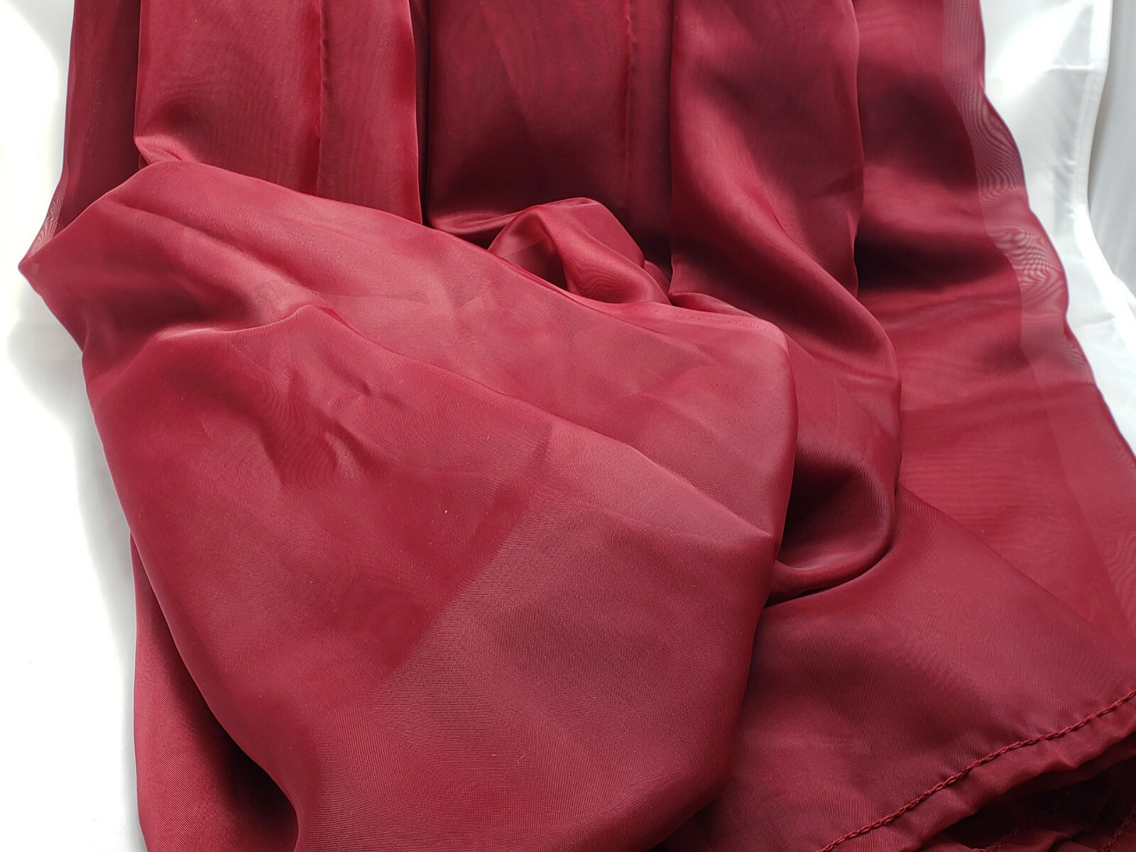 Scarf Valance Window Topper, Burgundy Voile Sheer Swag Curtain Accent, 55″x210″