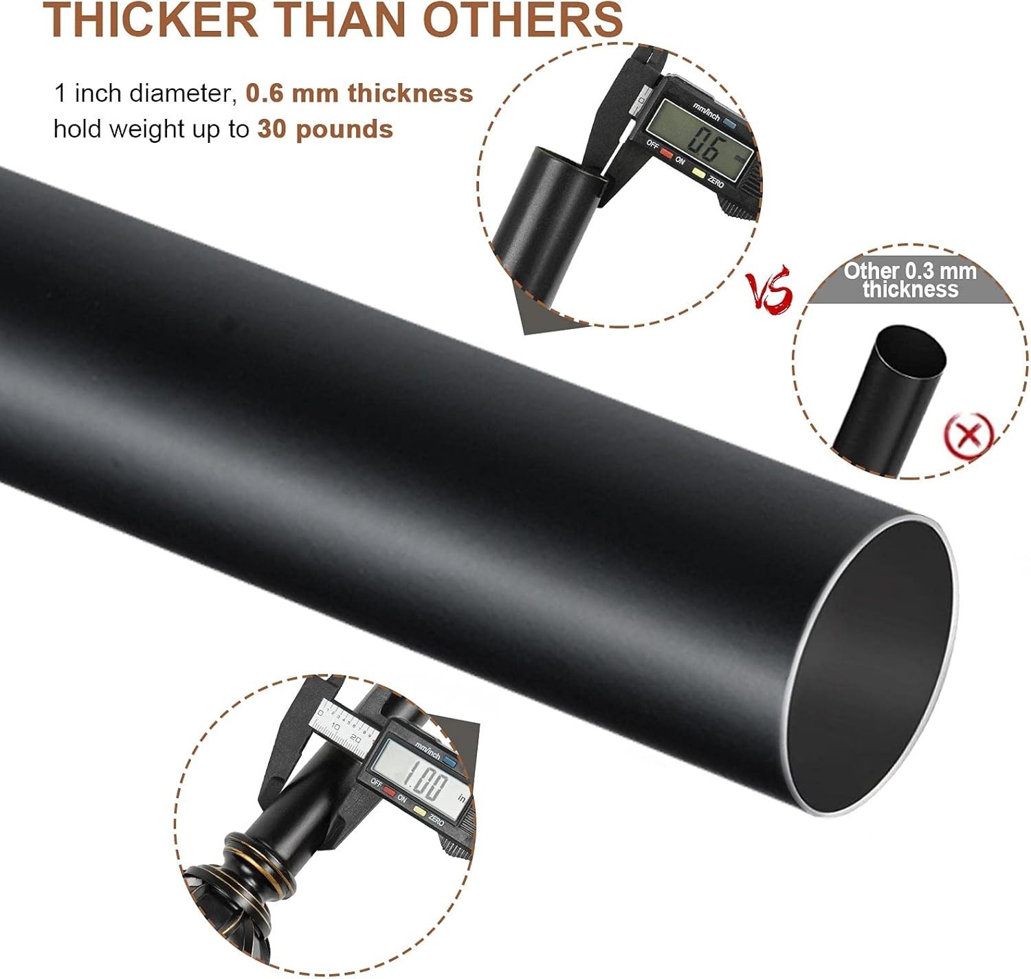 Versatile Adjustable Curtain Rods – Telescoping Design 28-48 Inches, Set of 2