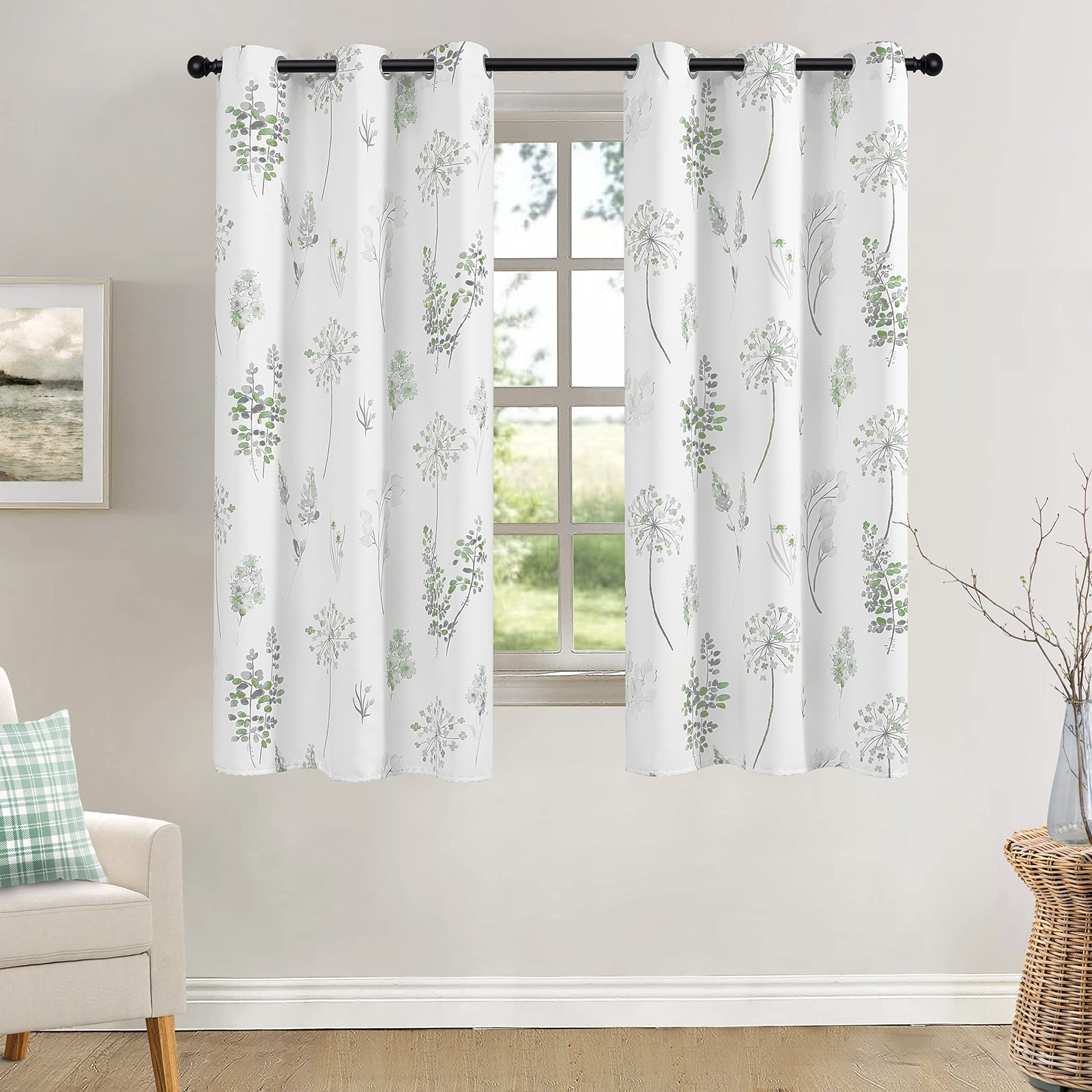 Xtmyi 63 Inch Length Sage Green Window Curtains For Bedroom 2 Panelsroom