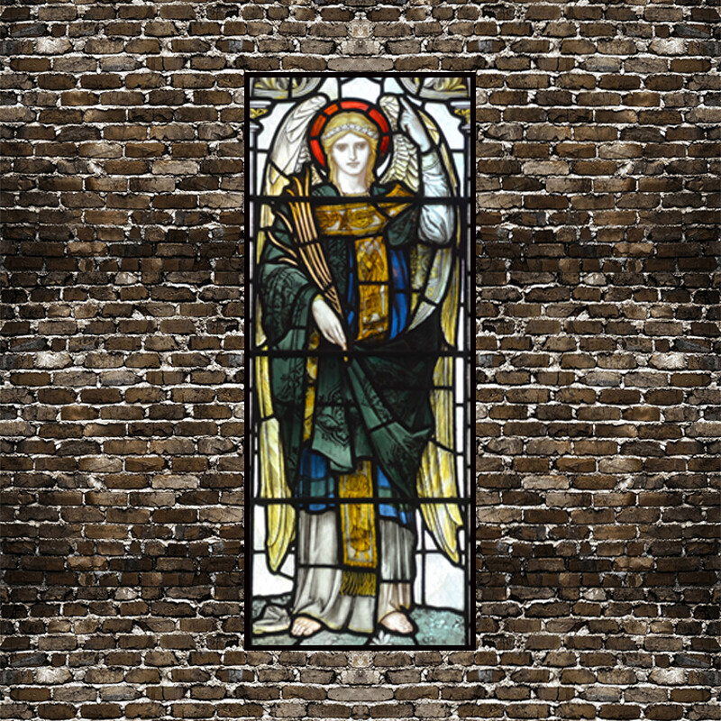 Self-adhesive Window Film Church Stained Glass Sticker Opaque Retro Decorate NEW