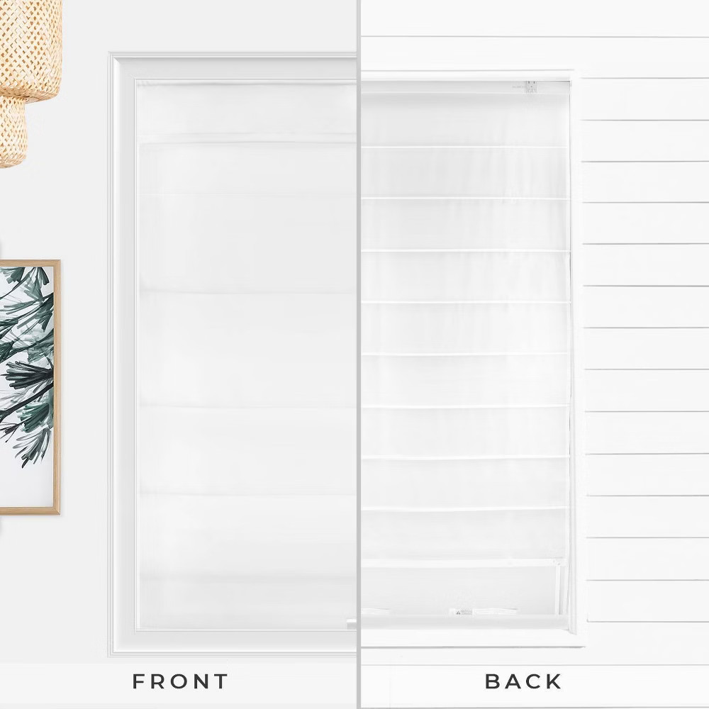 33″x64″ Chicology Light Filtering Roman Shade Belgian Snow