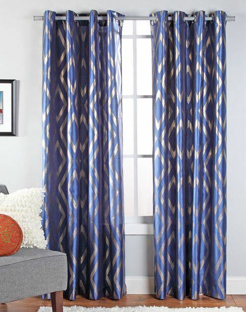 Stanton 55″ X 84″ Faux Silk Window Curtain with Metallic Print by Stylemaster®