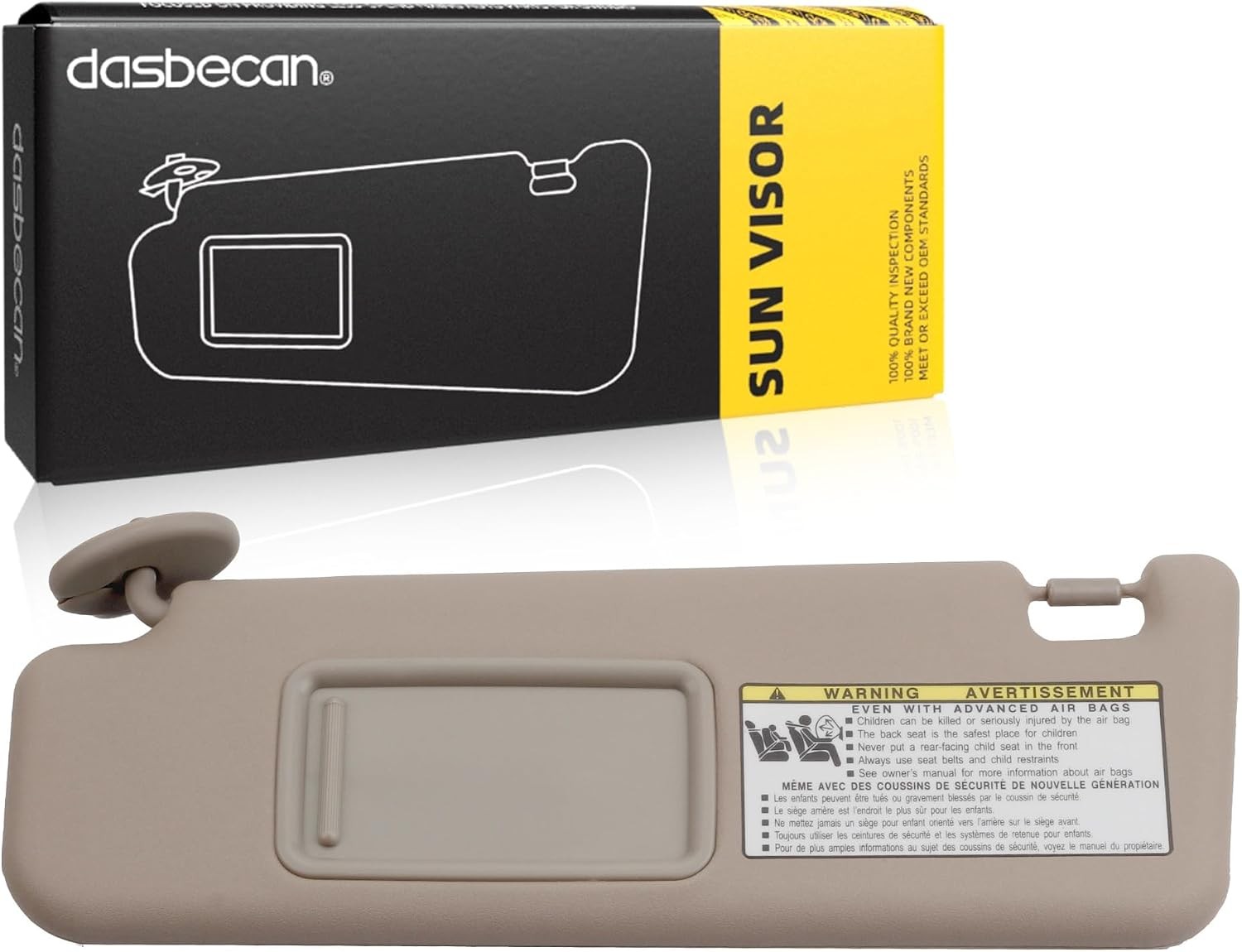 Beige Left Driver Side Sun Visor Compatible with Runner 2004-2008 Replaces Beige