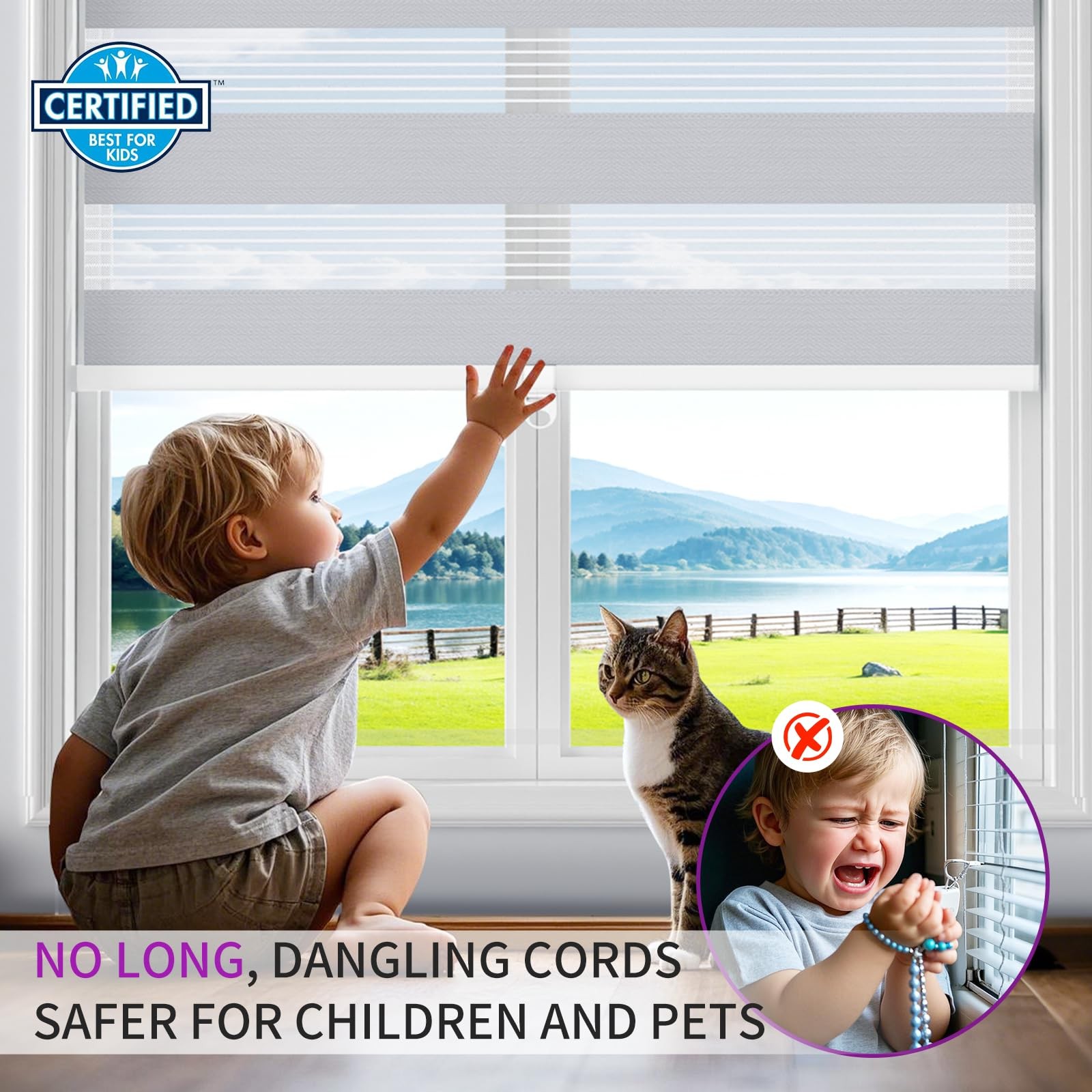 Astomi Cordless Zebra Blinds Roller Shades 35 W X 72 H Silver Striped Sheer