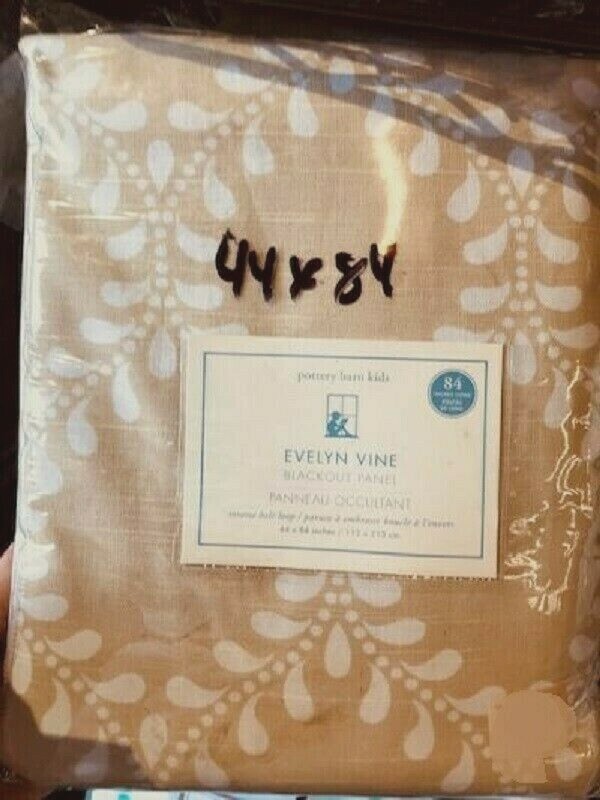 Pottery Barn Evelyn Vine Drapes Set 2 Khaki 44x 84 Curtains Pair Blackout More+