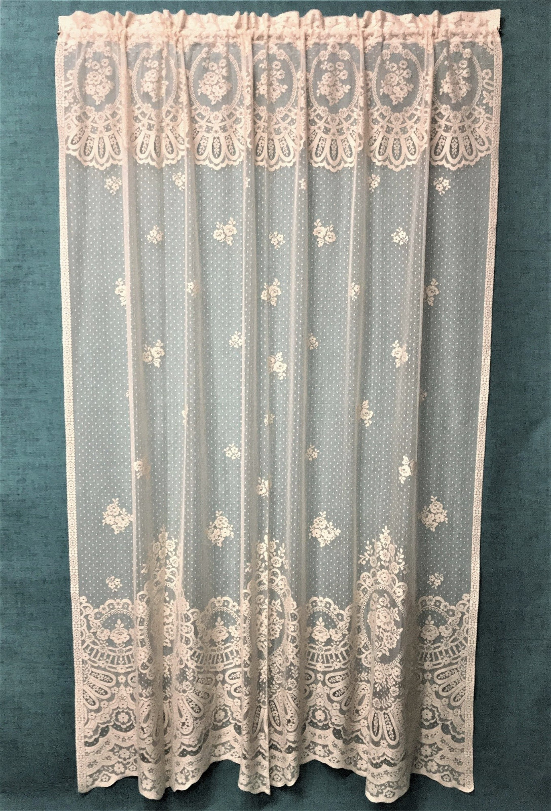 Cameo Rose Cotton Blend Nude Lace Window Panel 60 x 84 Bedroom Livingroom