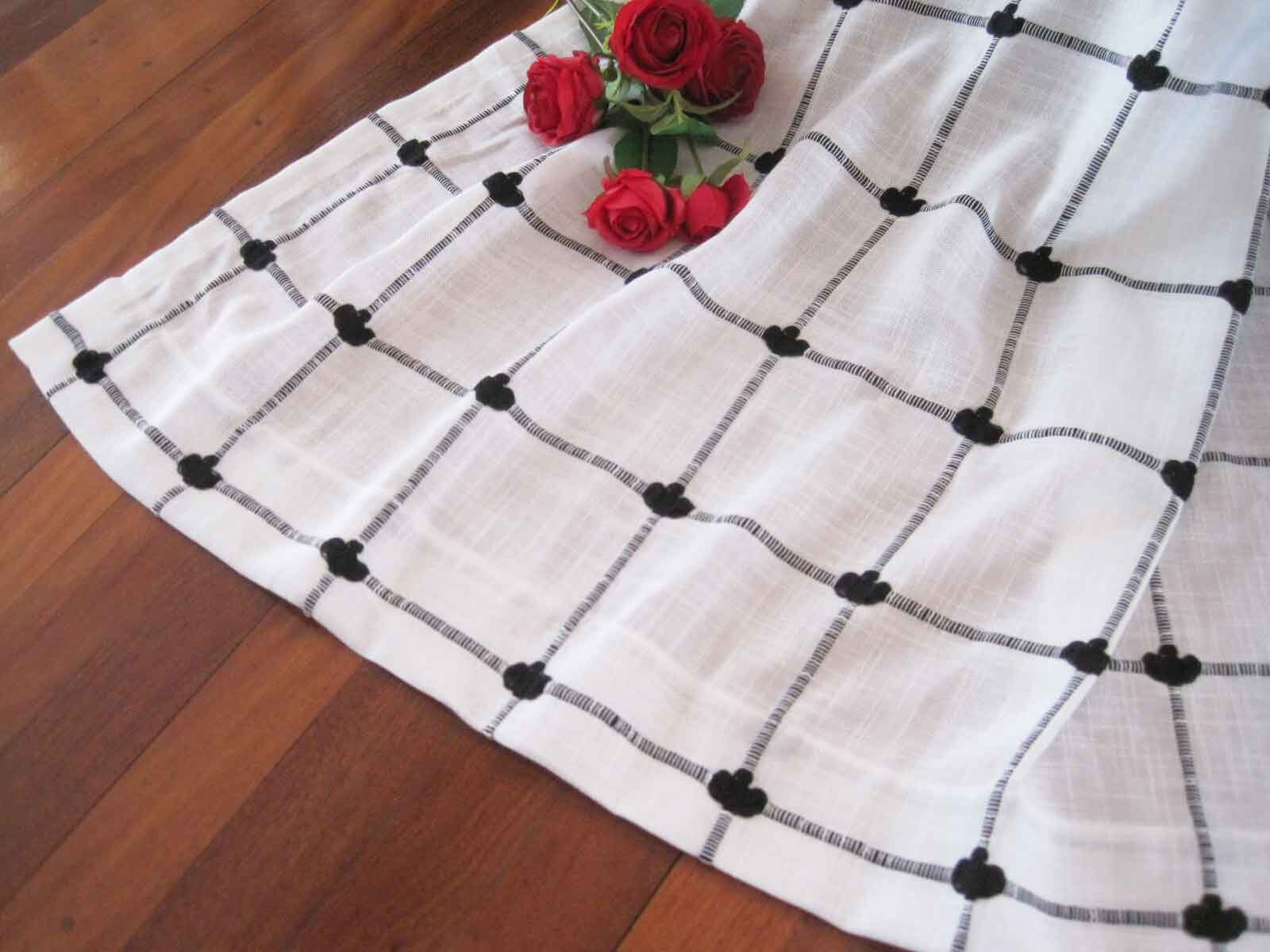 Lovely Black White Chic Design Check Curtain 210cm Drop
