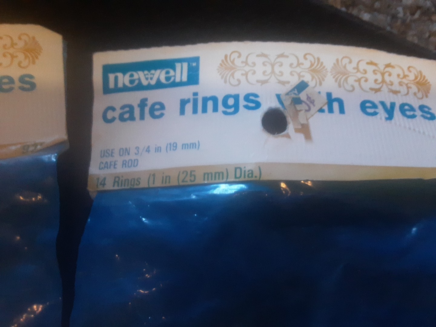 3 Bags of Vintage 1” Newell Curtain Cafe Rings With Eyes- 942P (42 Clips Total)