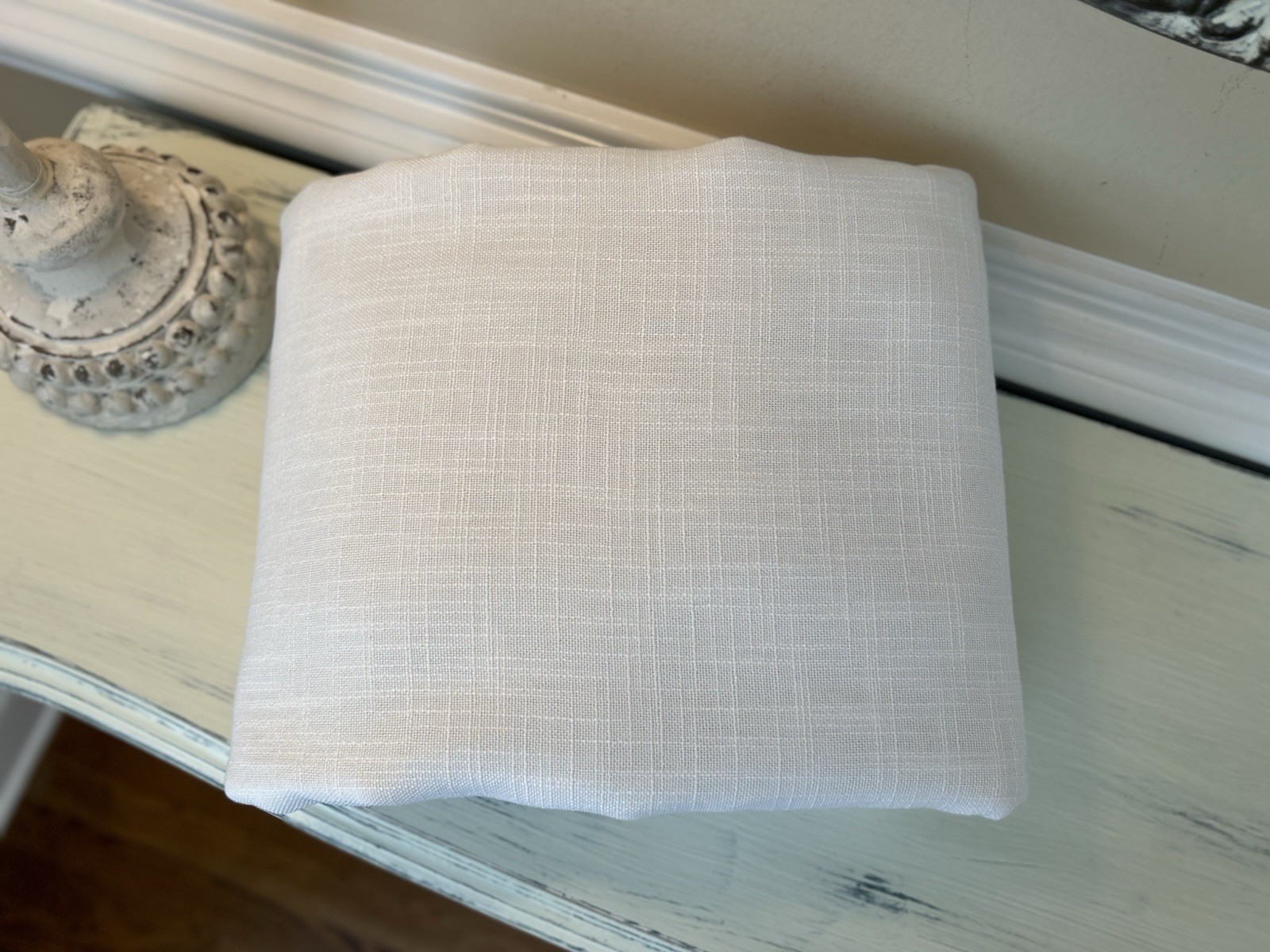 Pottery Barn Brixton Textured Blackout Curtain (1) 50”x84” White NWOT OB