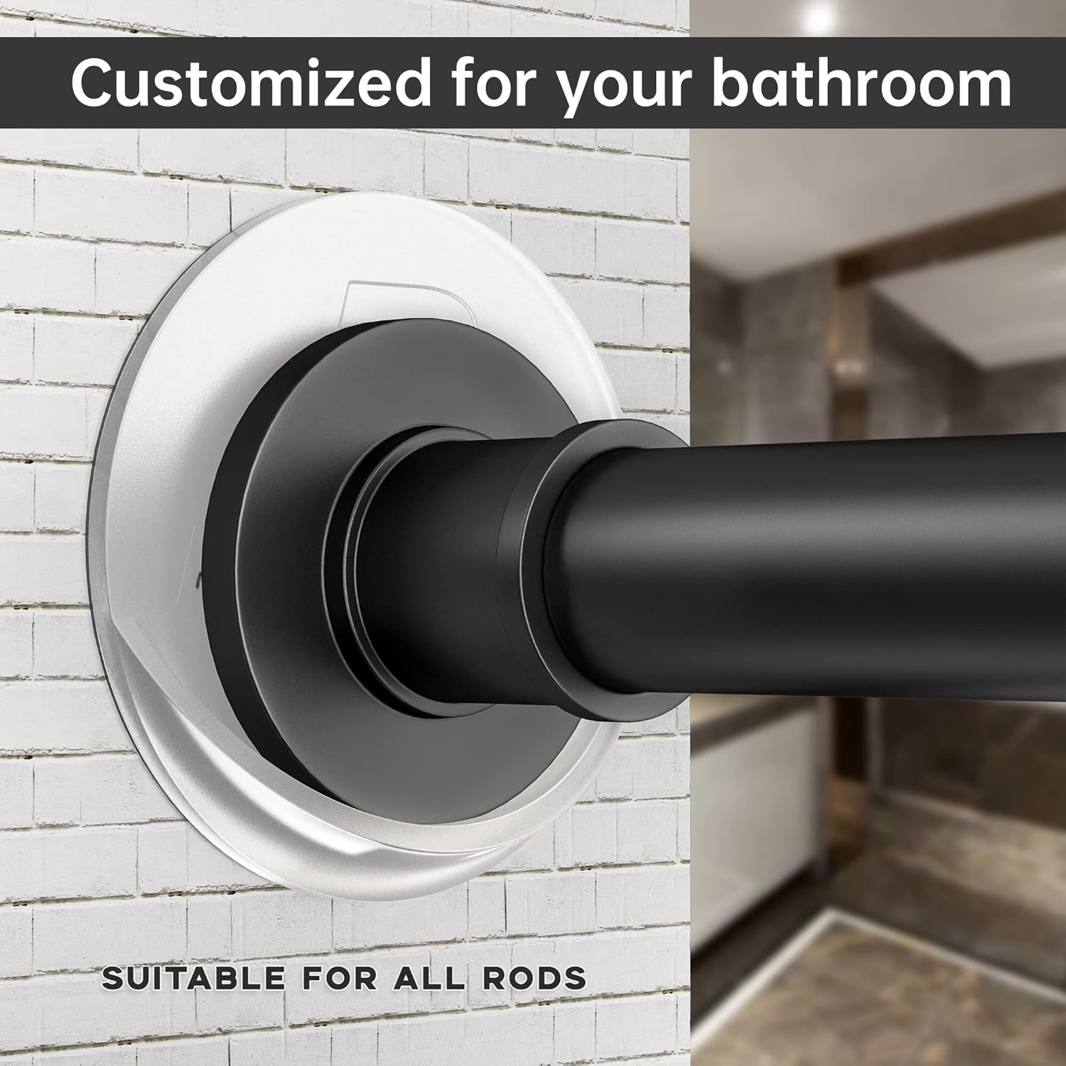 BRIOFOX Shower Curtain Rod Holder 3M Adhesive | Heat Resistant | Transparent