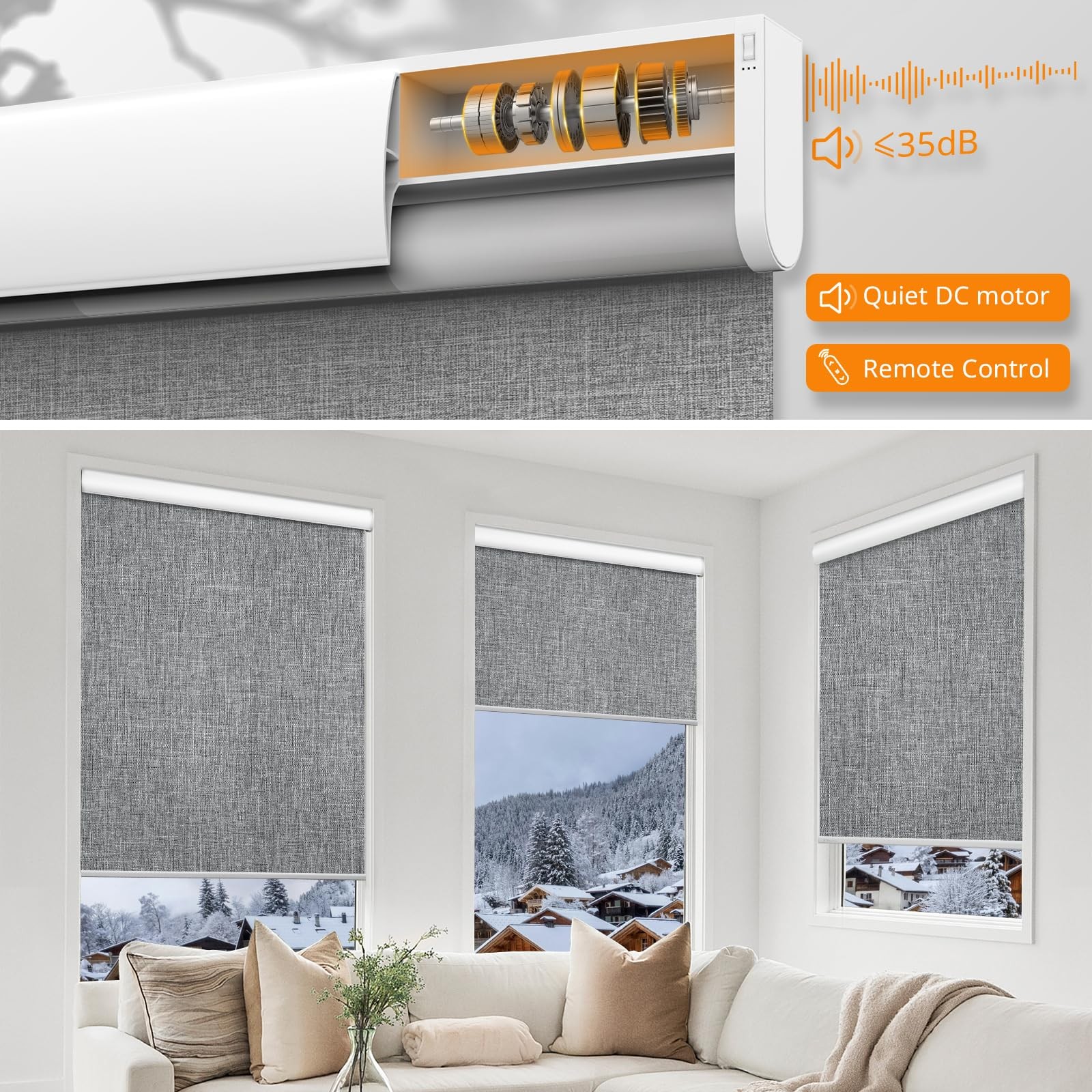 Musclearea Motorized Blinds Remote100 Blackout Smart Blinds Window Cordless