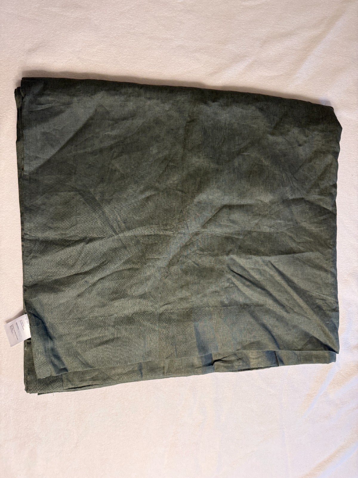 Quince European Linen Blackout Curtain Panel Olive Green 48×84