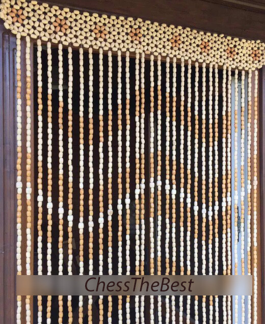 Bead Curtain Doorway, Wood String Beads Curtains, Handmade Wooden Curtain