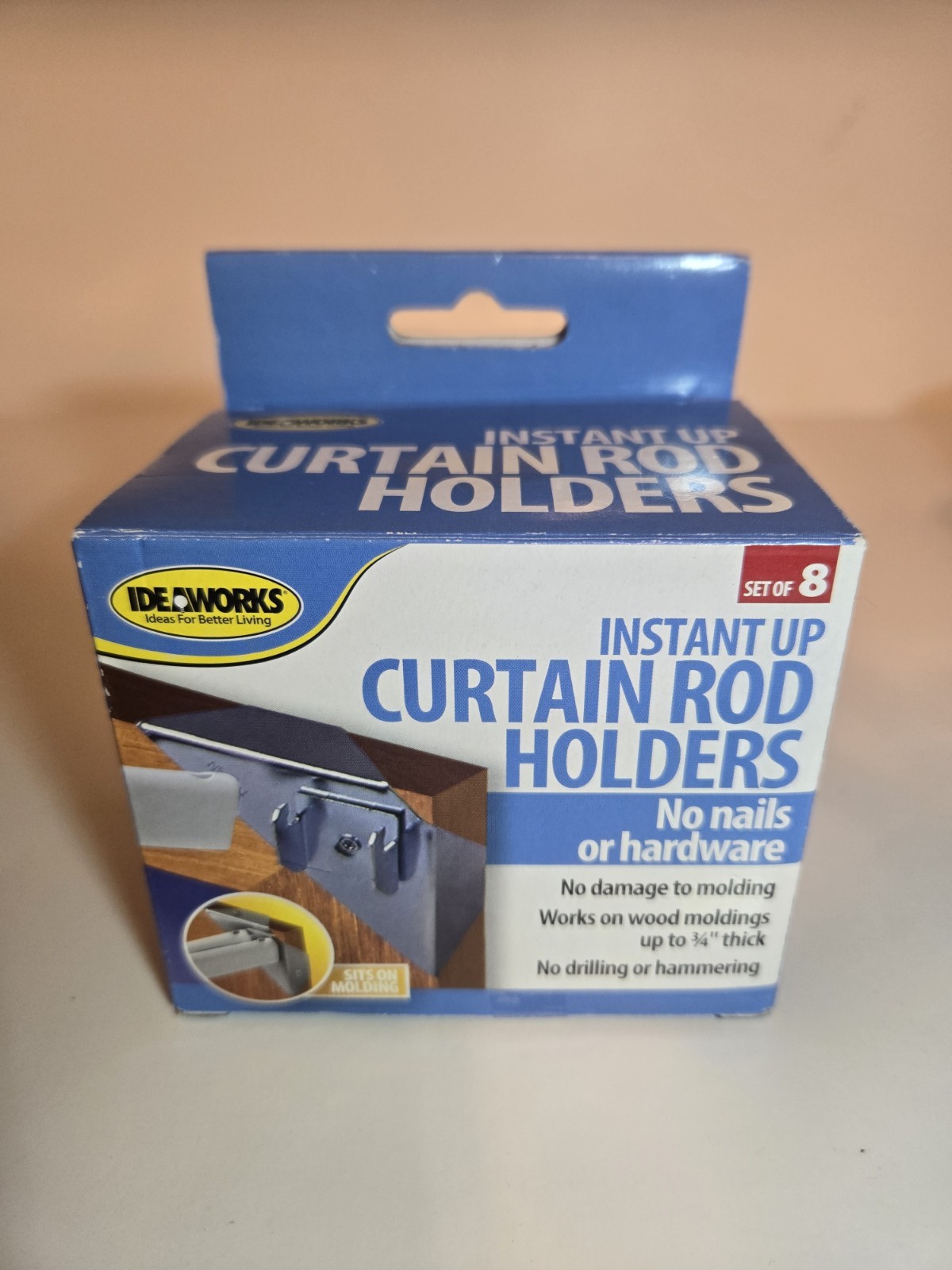 IdeaWorks Instant UP Curtain Rod Holders –Lot Of 2 New Opened Boxes JT1851/8