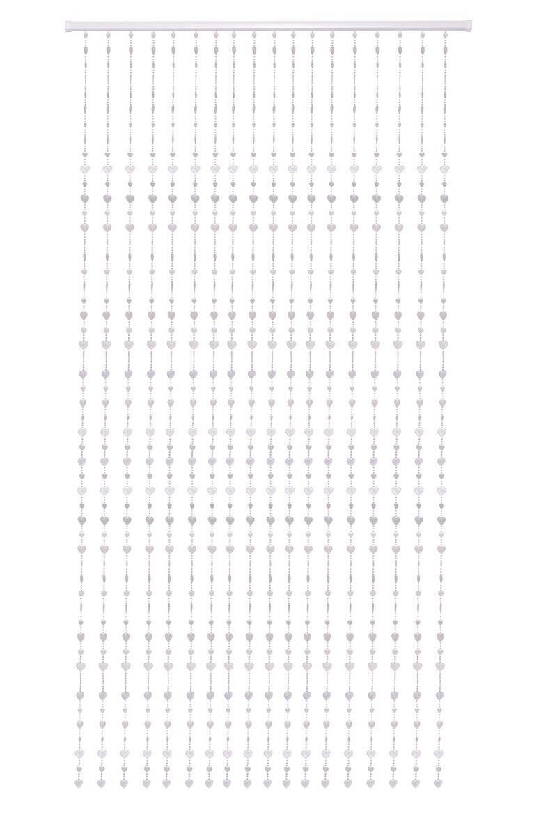 Beautiful Acrylic Beaded Curtain for Windows, Doorways, Partition – Silver Heart