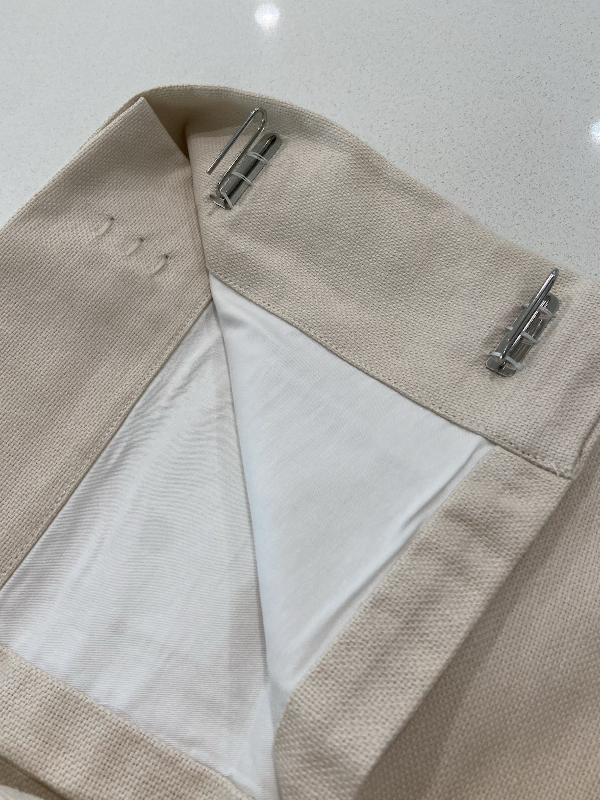 NEW Pottery Barn Contrast Band Drape Panels (2) 50 x 84 Pole Top Linen Cotton