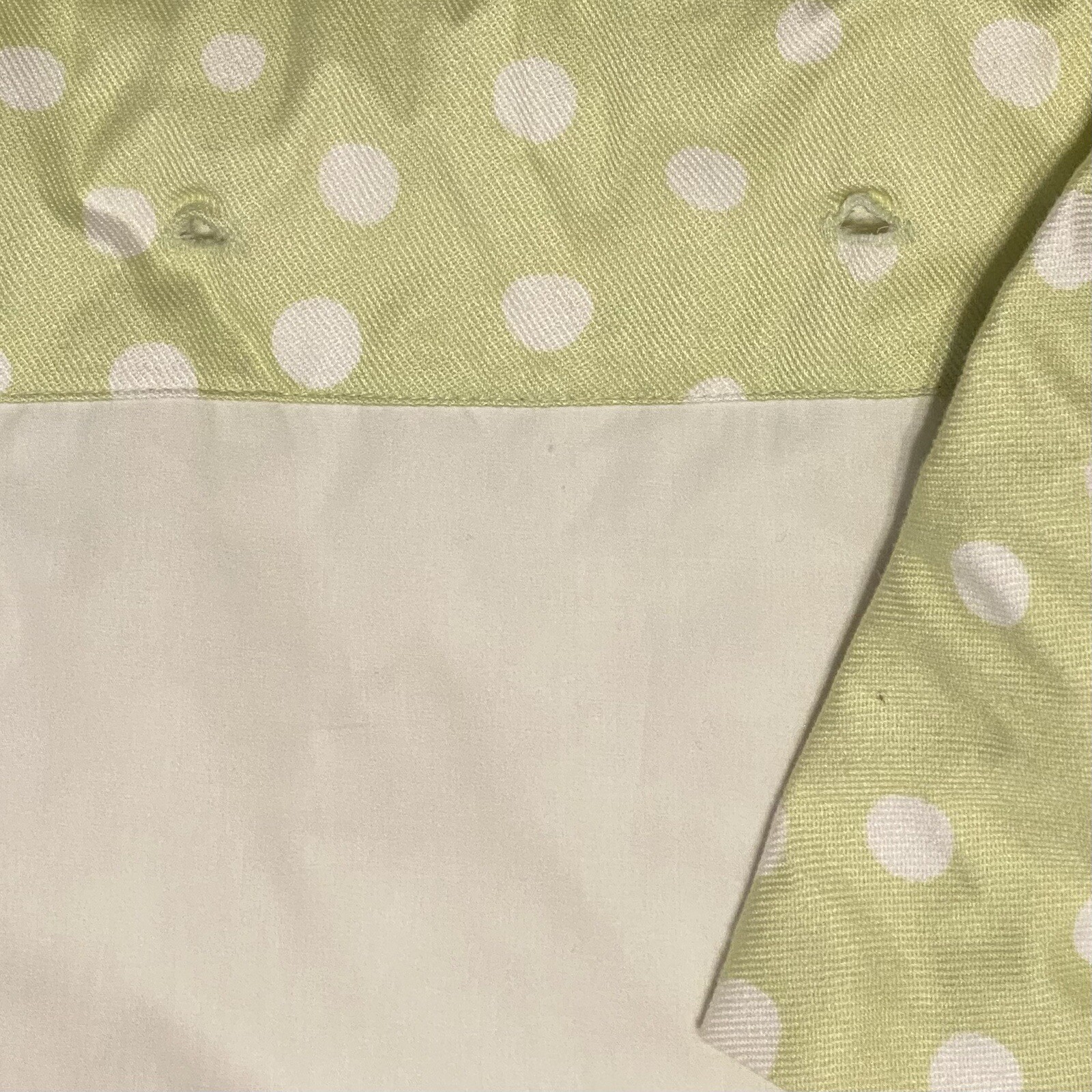 Pottery Barns Kids 44×63 in Lined Curtain Panels 2 Drapes Green White Polka Dot