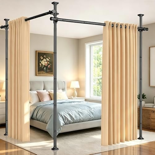 Room Divider Tension Curtain Rod, No Drilling Room Separator for Space Partit…